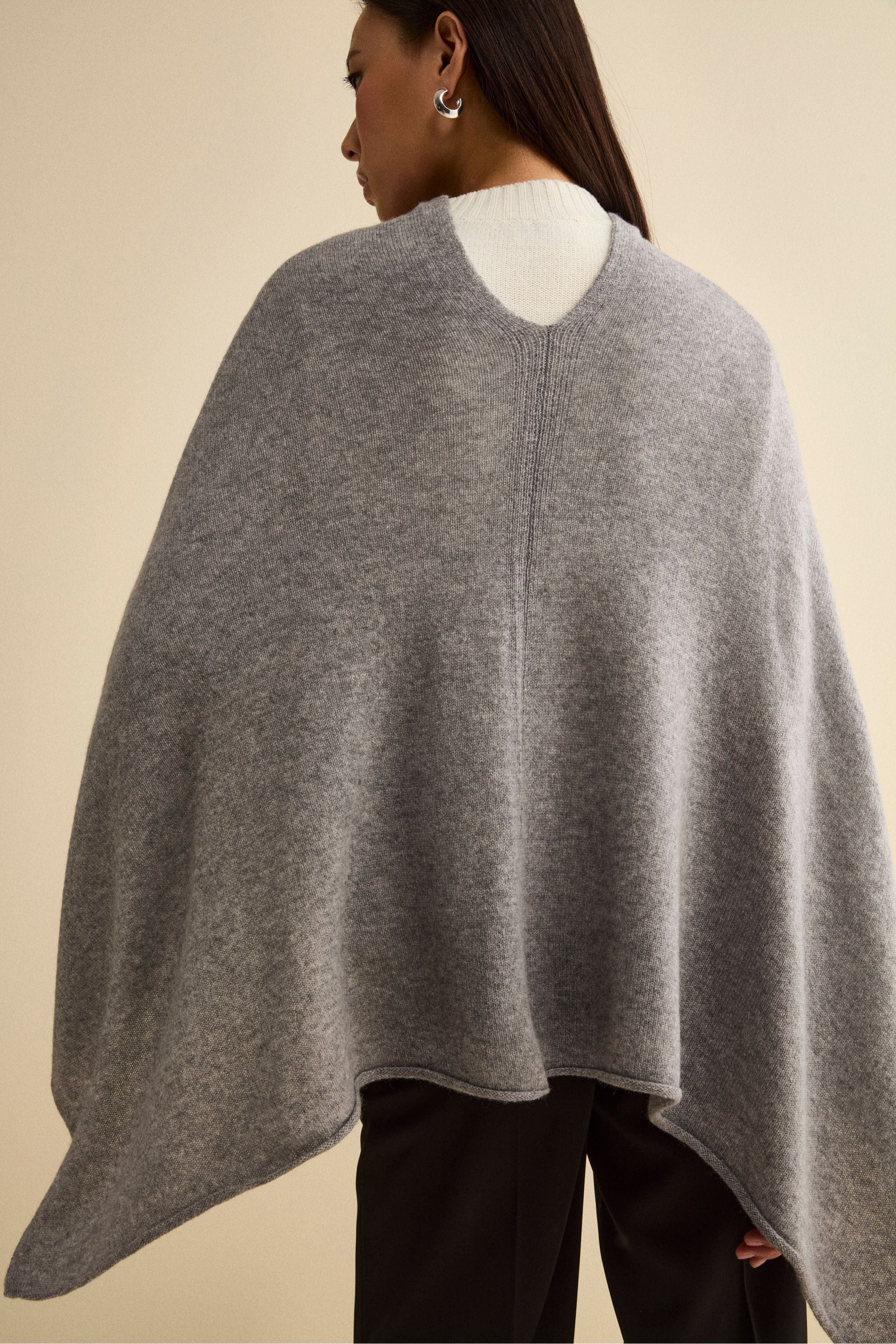 Cashmere cape - Medium grey