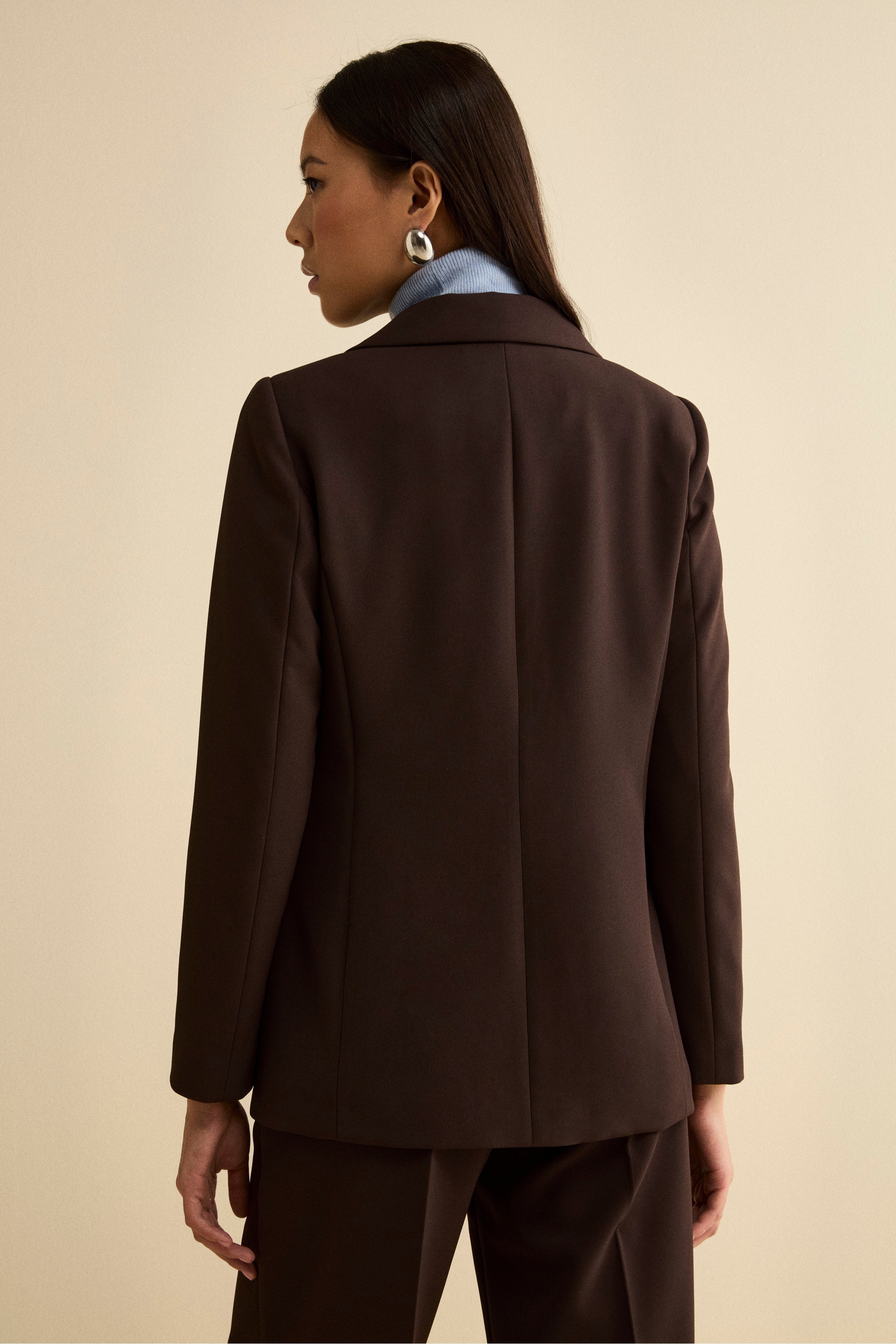 Lined Bi-Stretch Jacket Regular Fit - brown