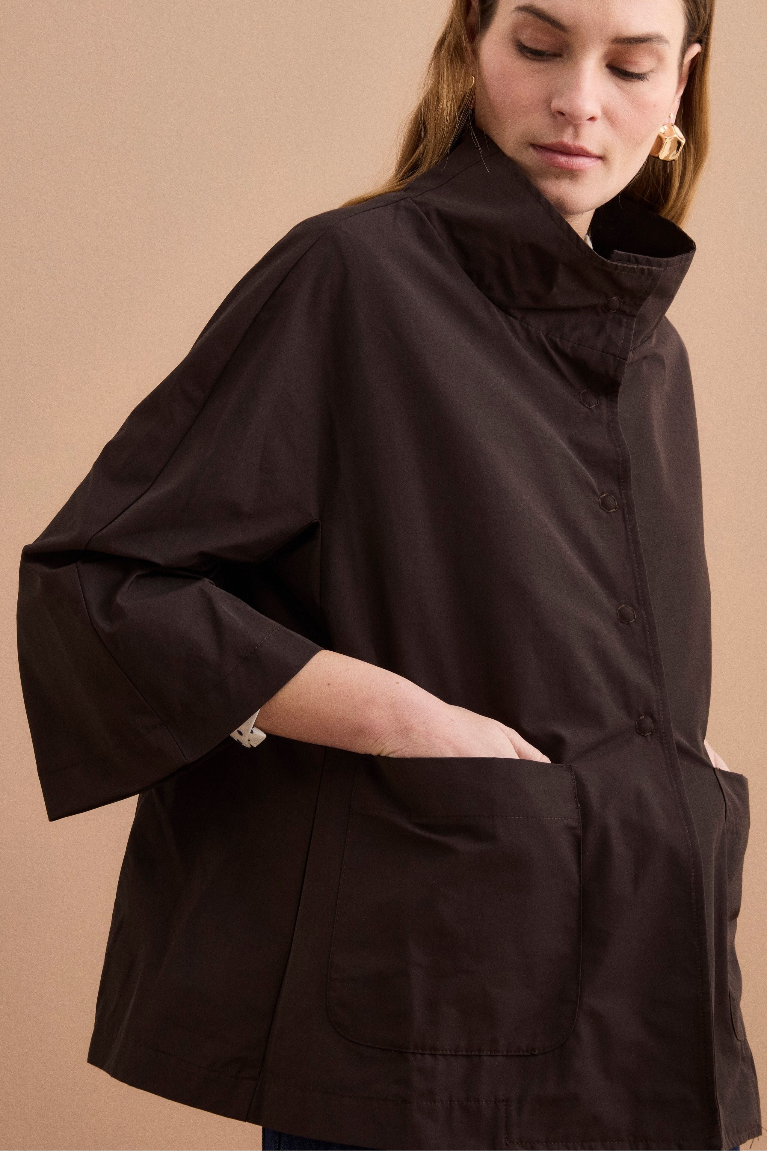 Cappa Over Sfoderata in Misto Cotone - T.MORO