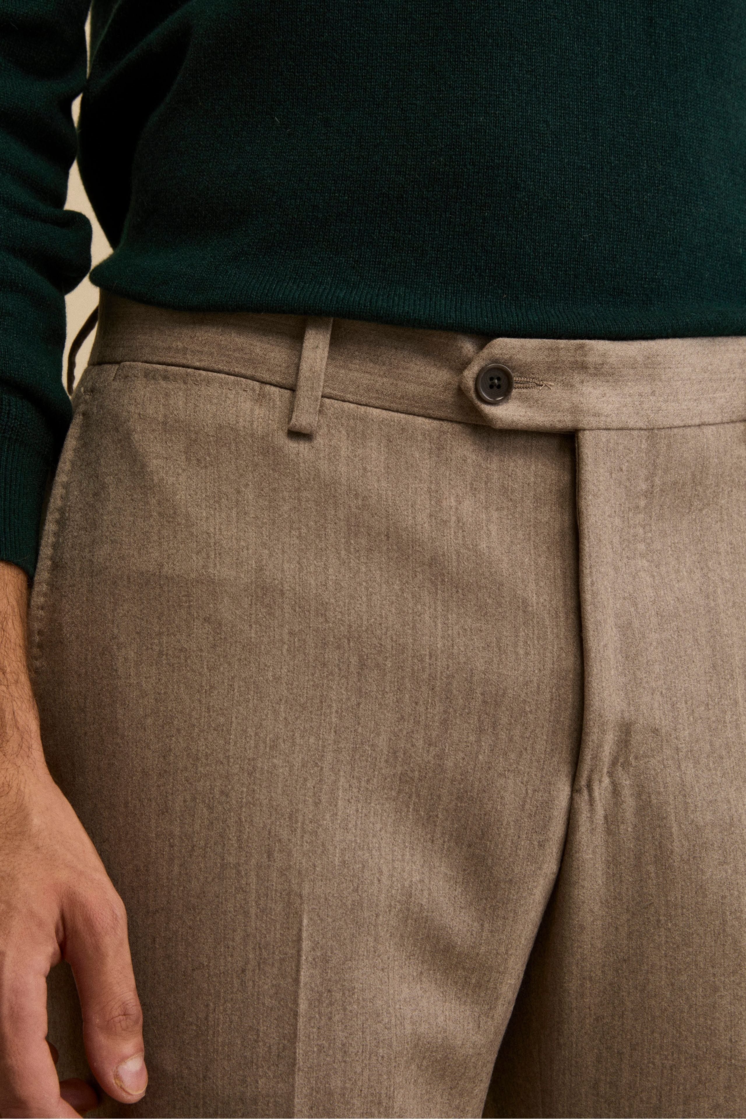 Regular Fit Trousers in Wool and Cashmere - gray