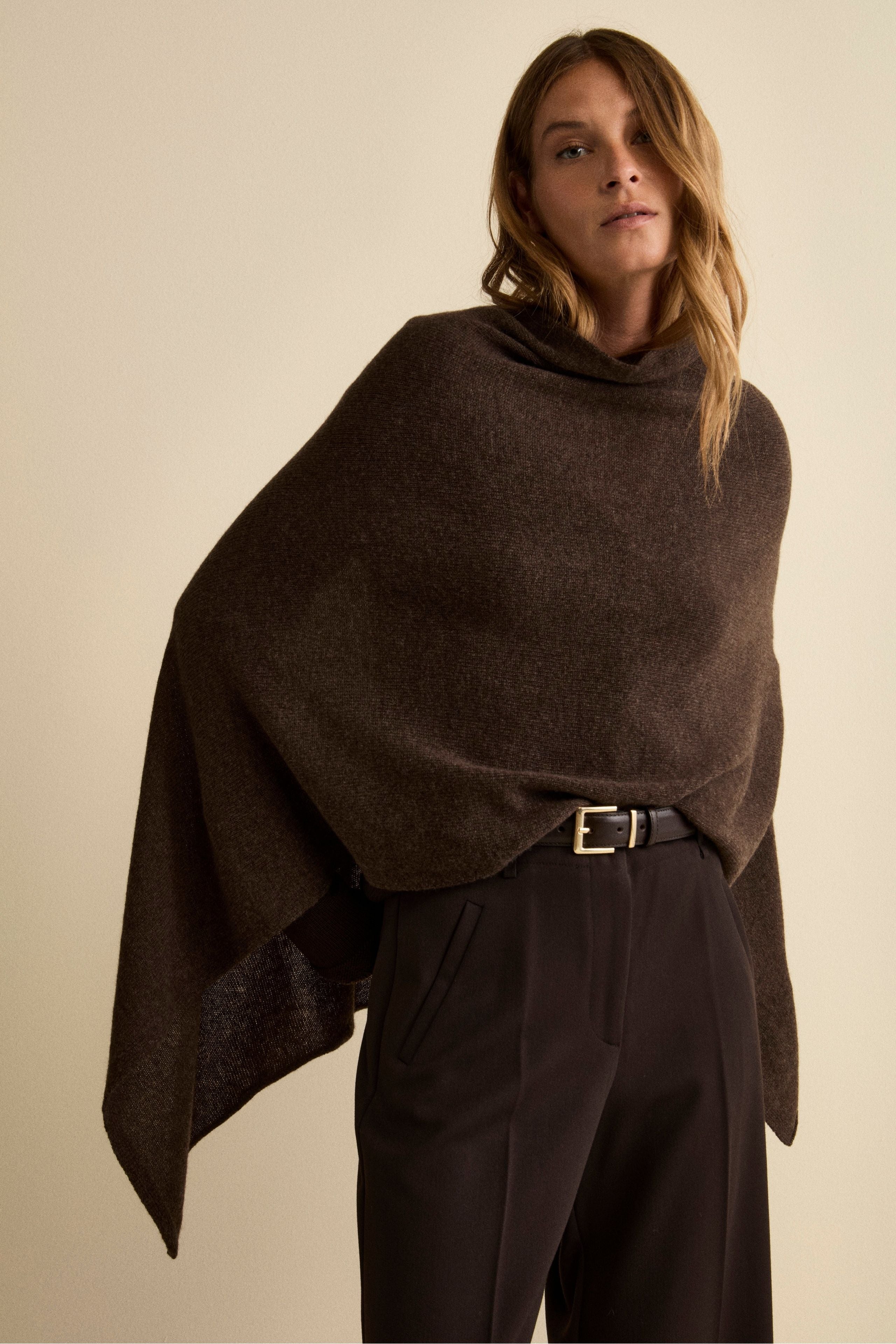 Cashmere cape - Brown
