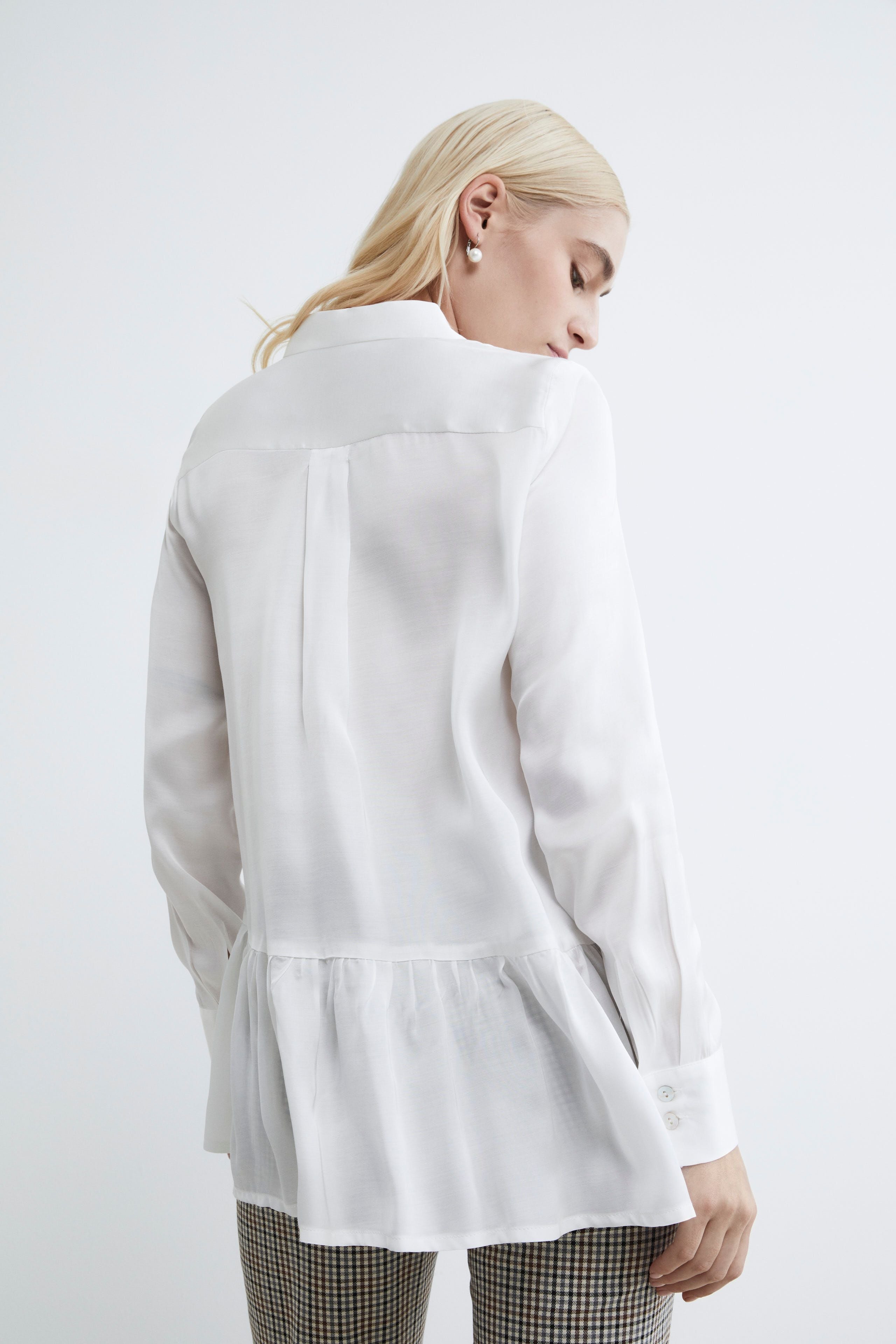 Camicia satinata elegante - PANNA