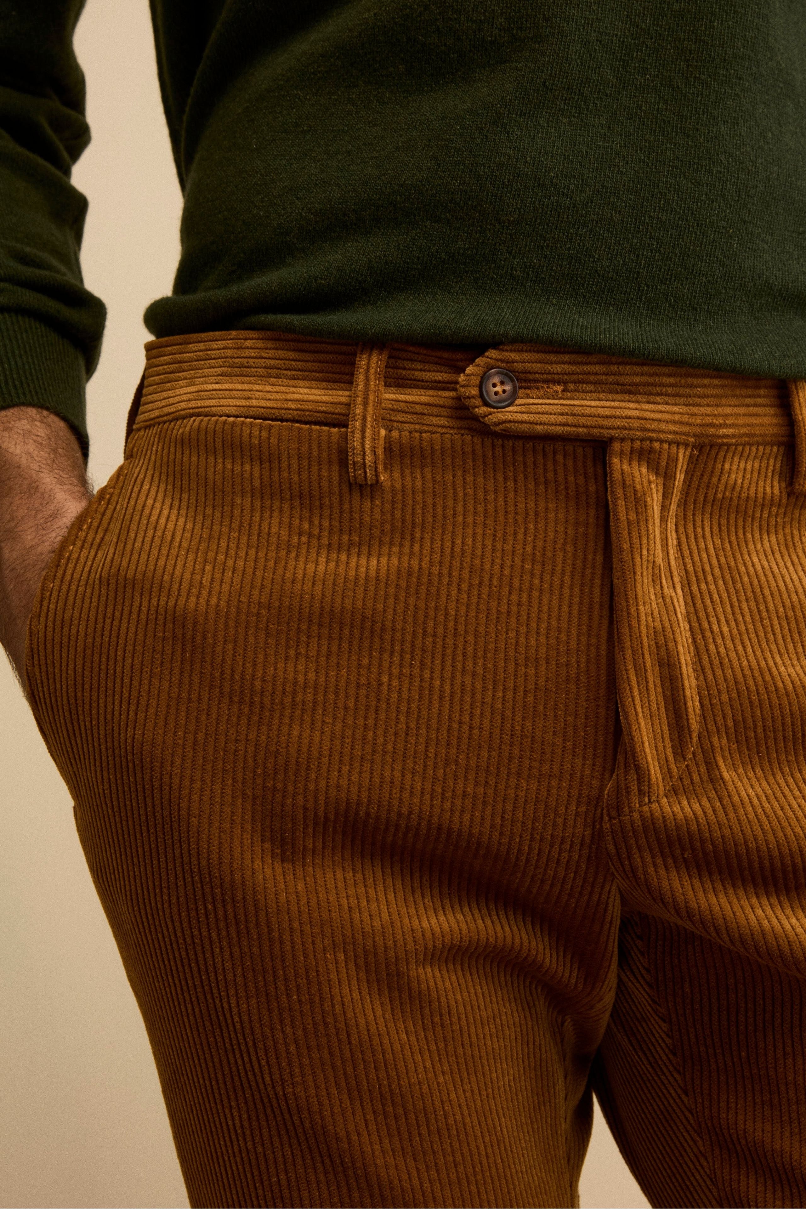 Regular Fit Velvet Trousers - -