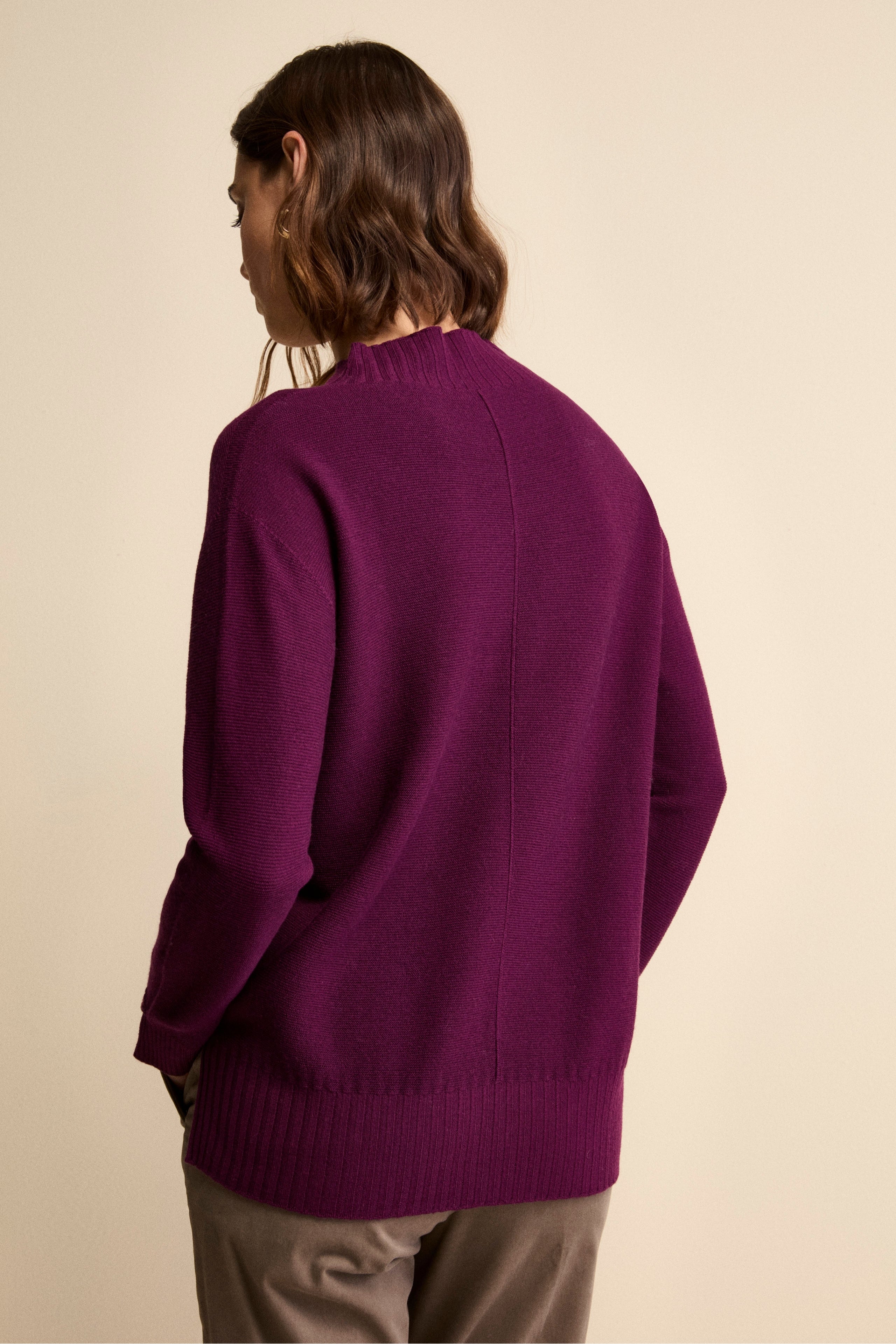Links-Knit Turtleneck in Merino Wool - VIOLET