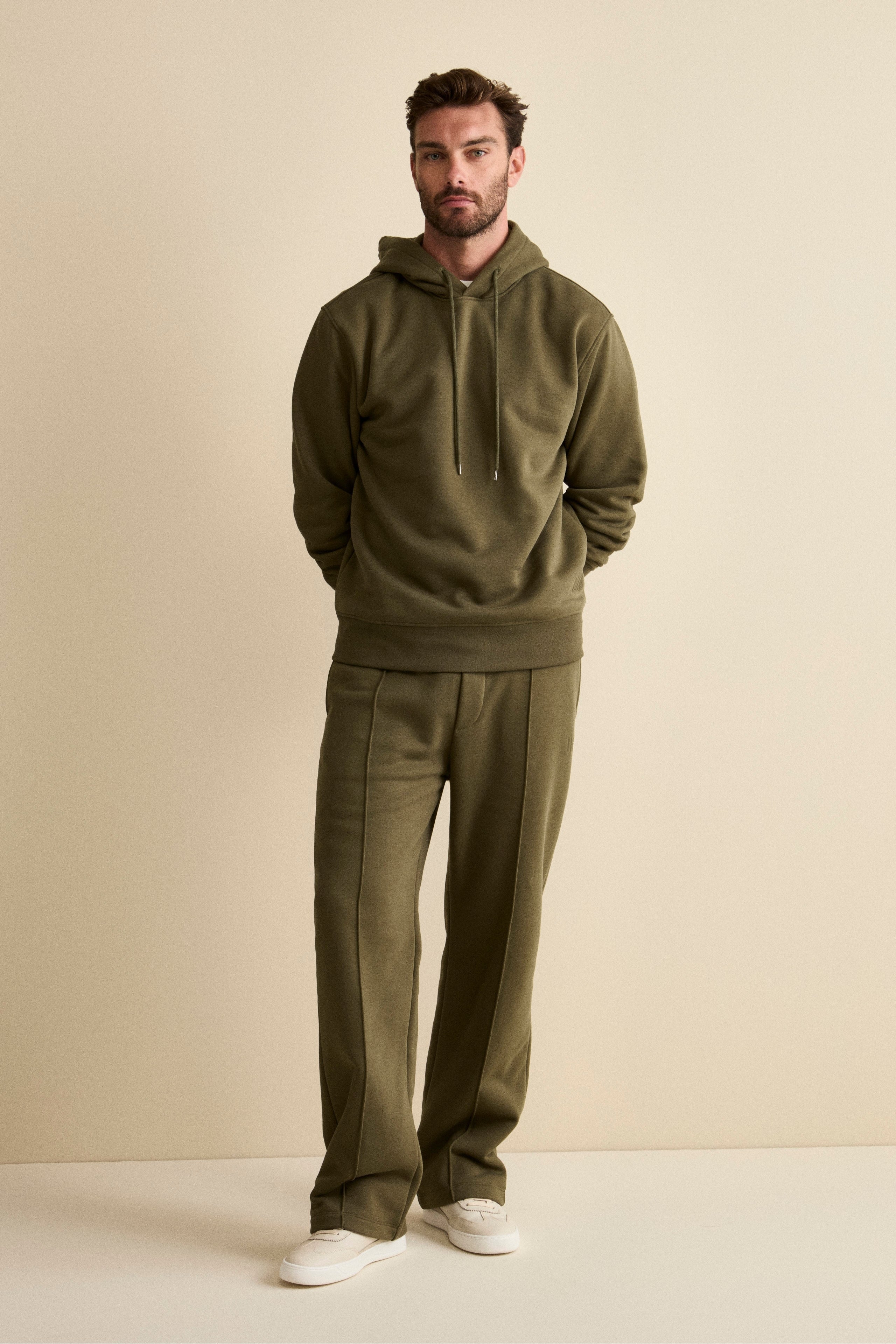 Wide-Leg Sport Trousers - military green