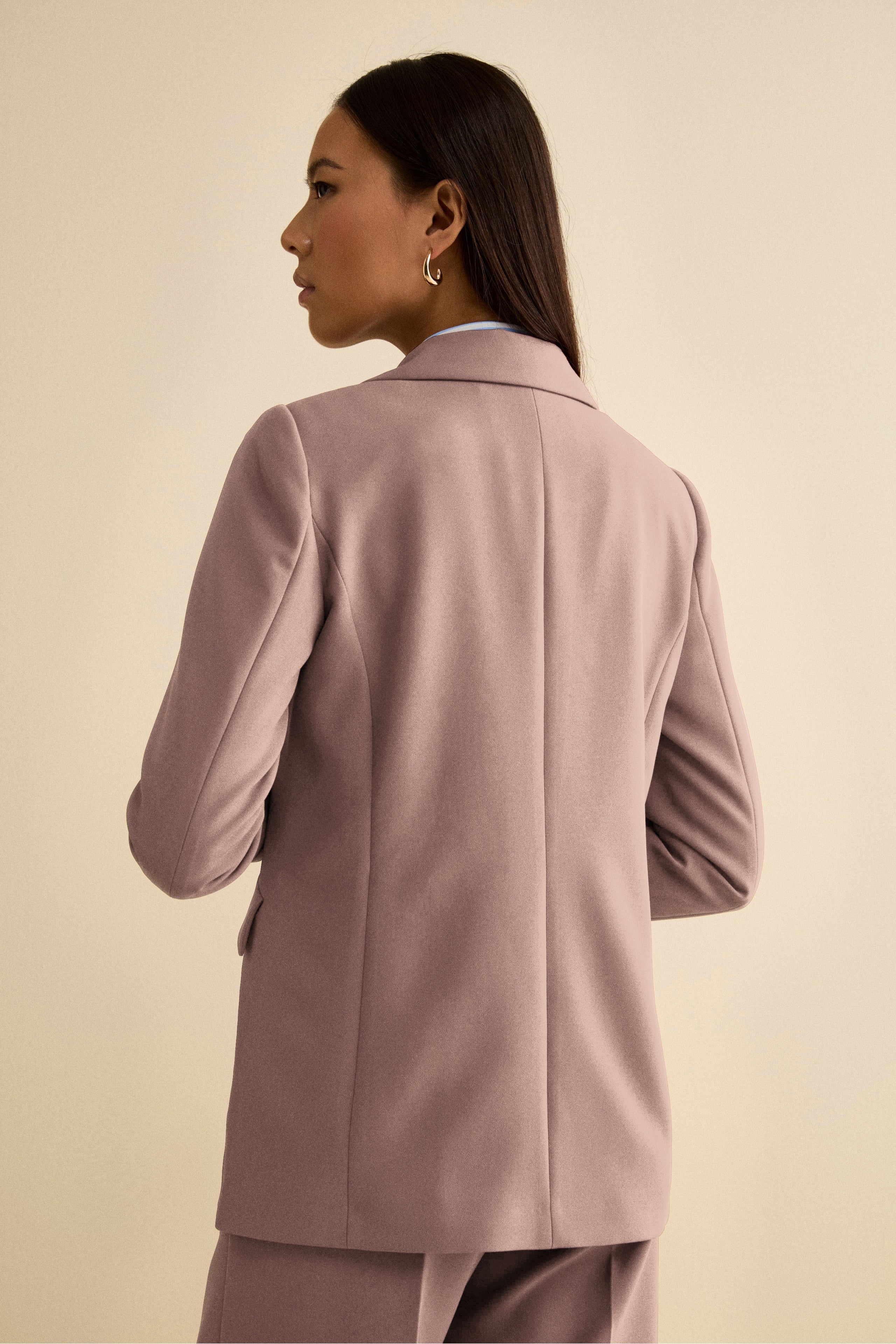 Lined Bi-Stretch Jacket Regular Fit - Old pink