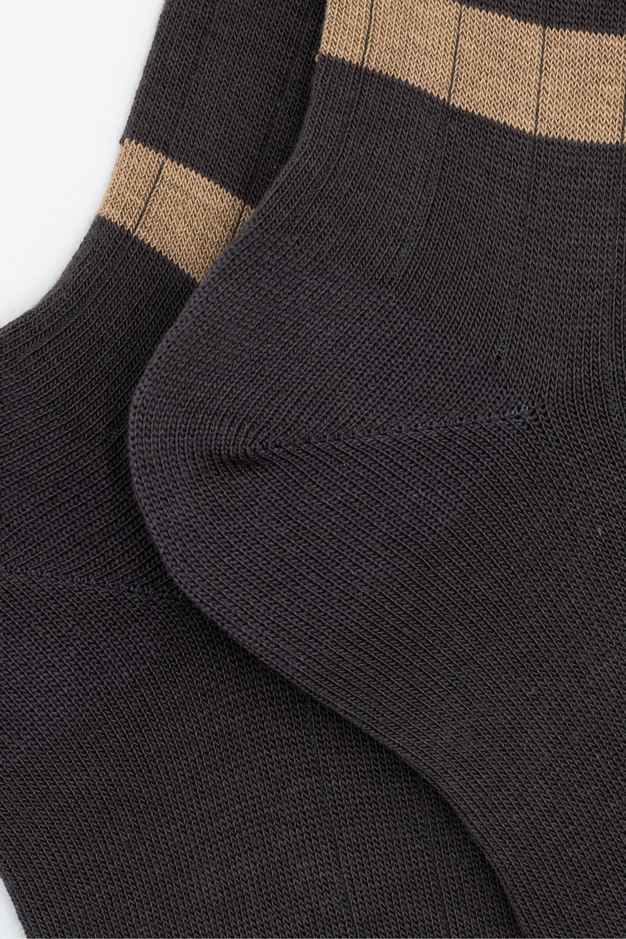 Long Cotton Socks - Grey Striped