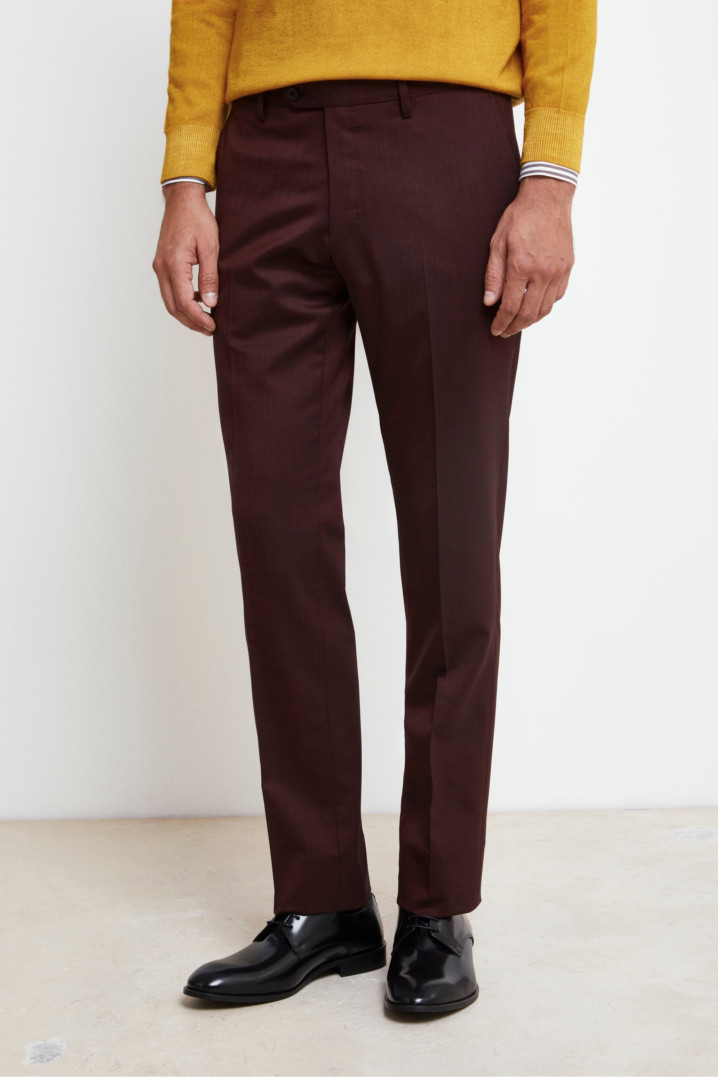 Abito Colorato Monopetto Slim Fit - BORDEAUX
