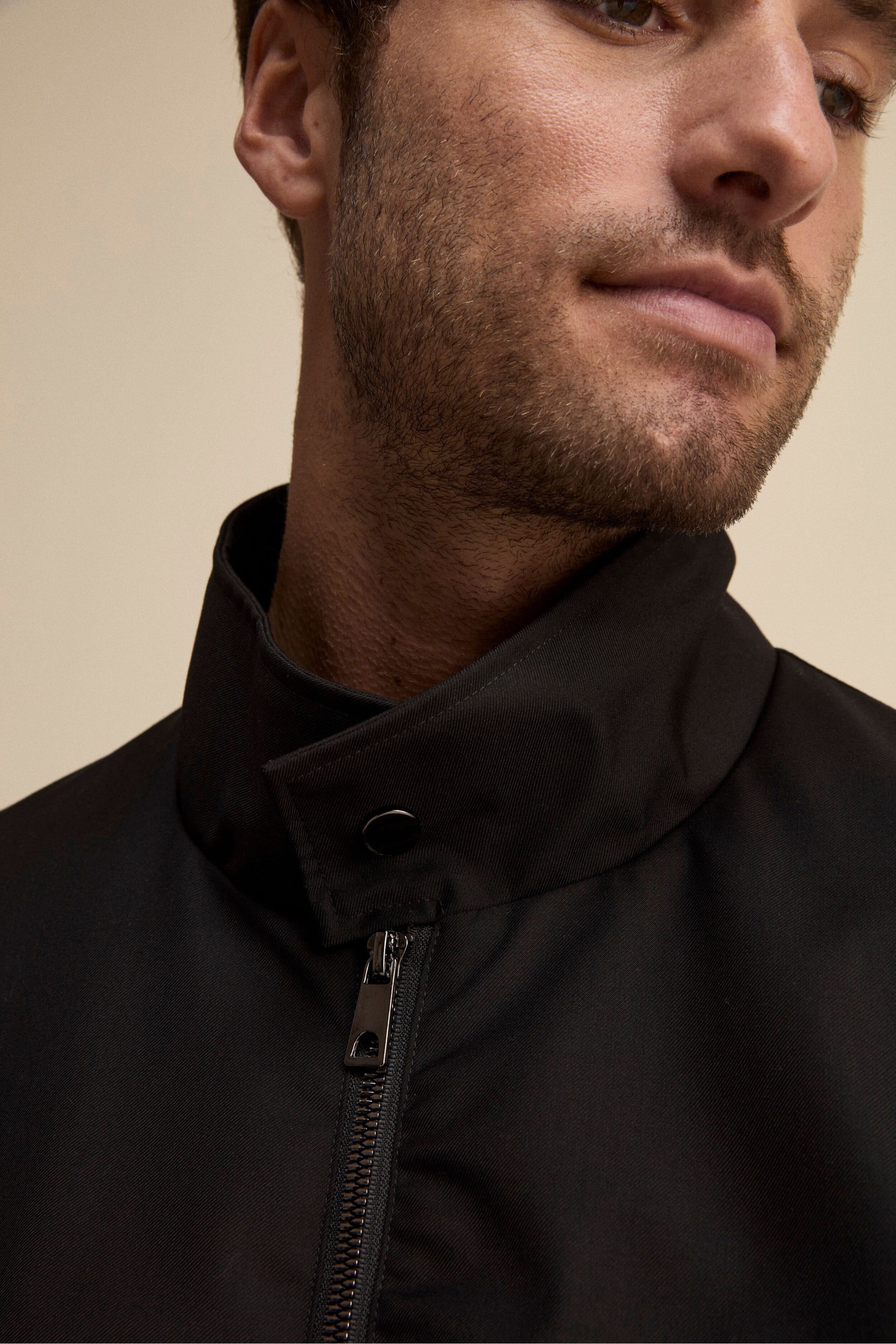 Bomber in Tessuto con Zip - NERO