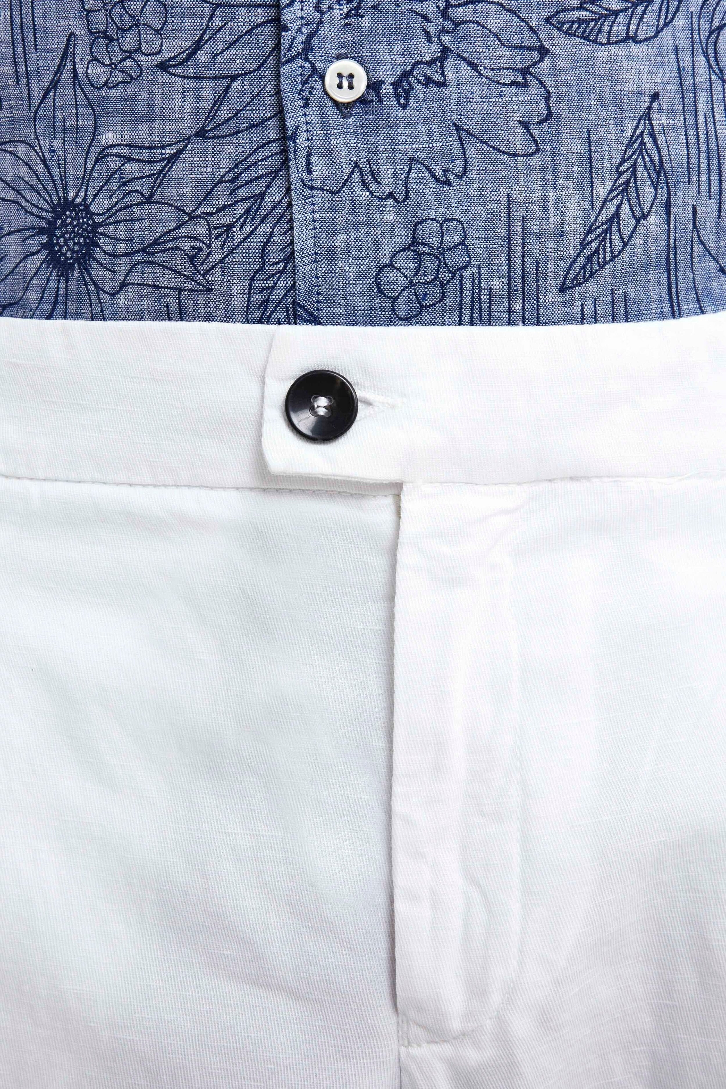 Pantaloni con pinces in cotone - BIANCO