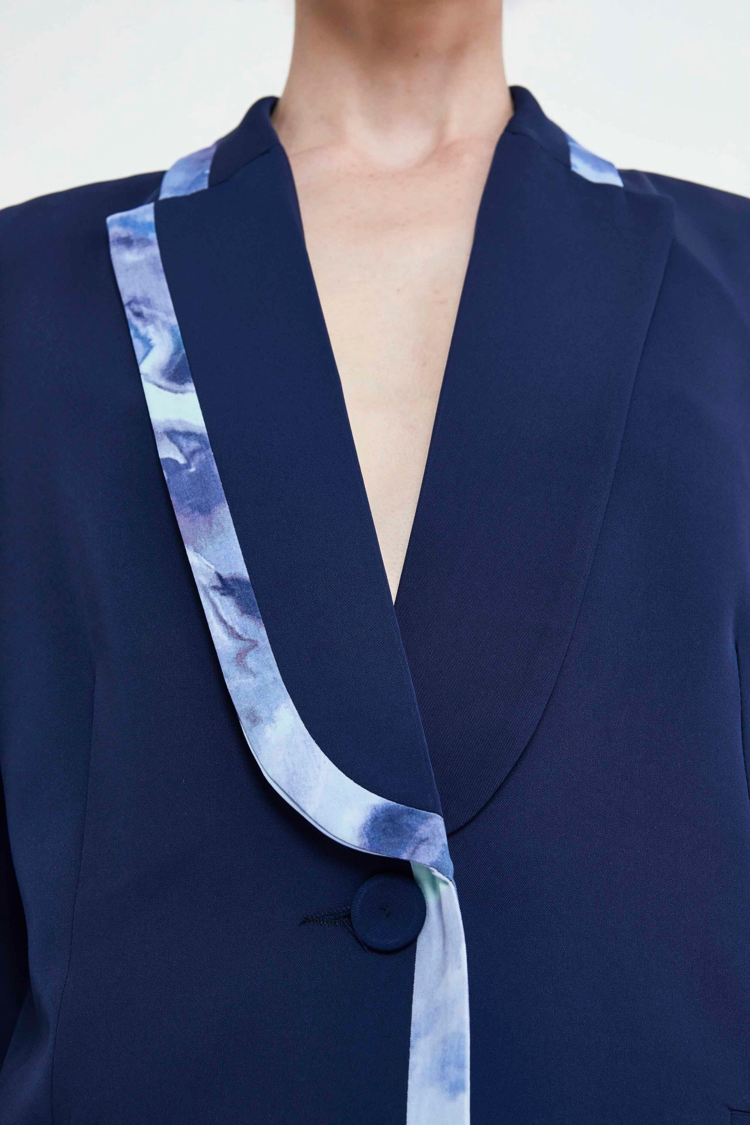 Giacca Elegante con Contrasto - DENIM