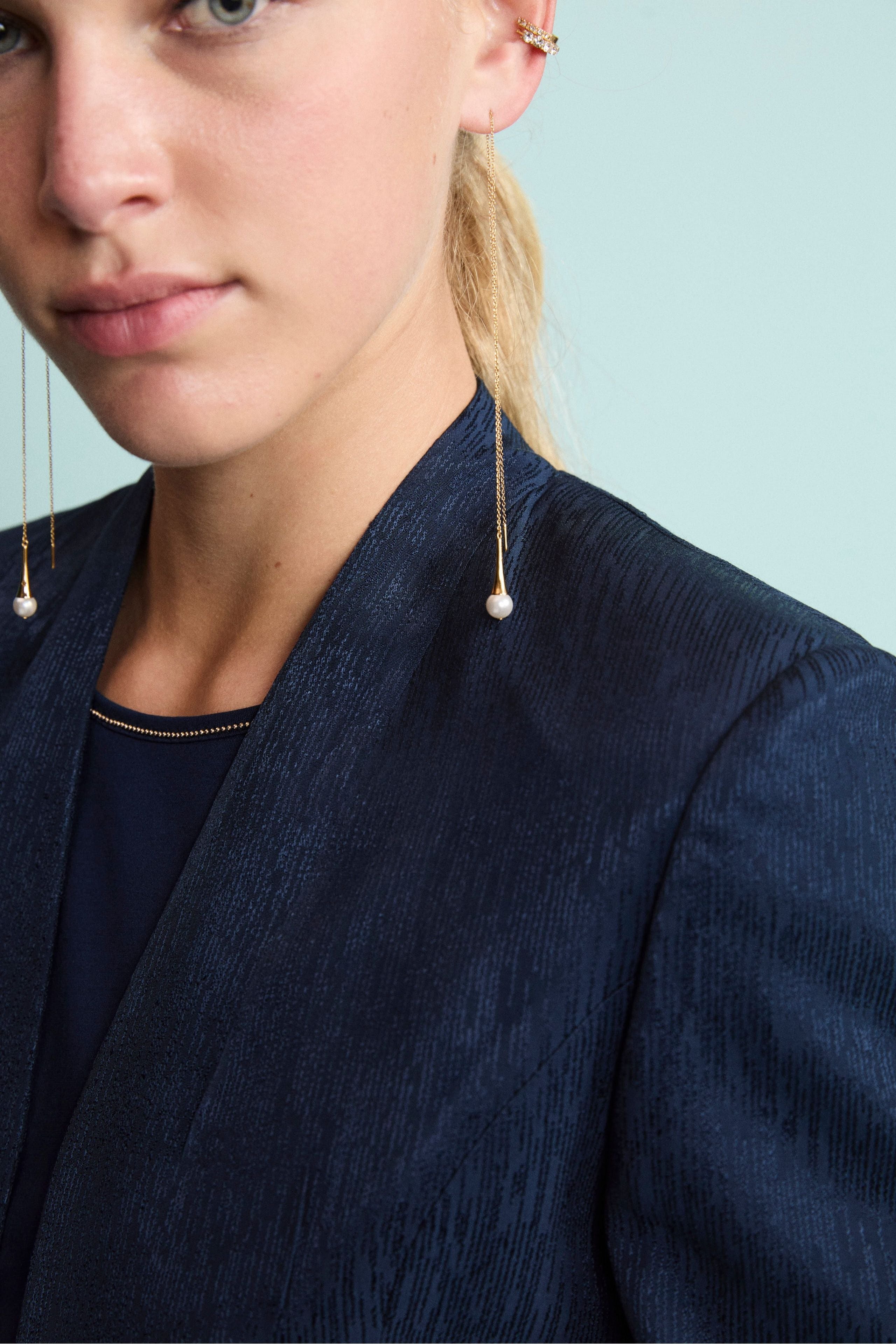 Bolero Jacquard Elegante da Cerimonia - BLU