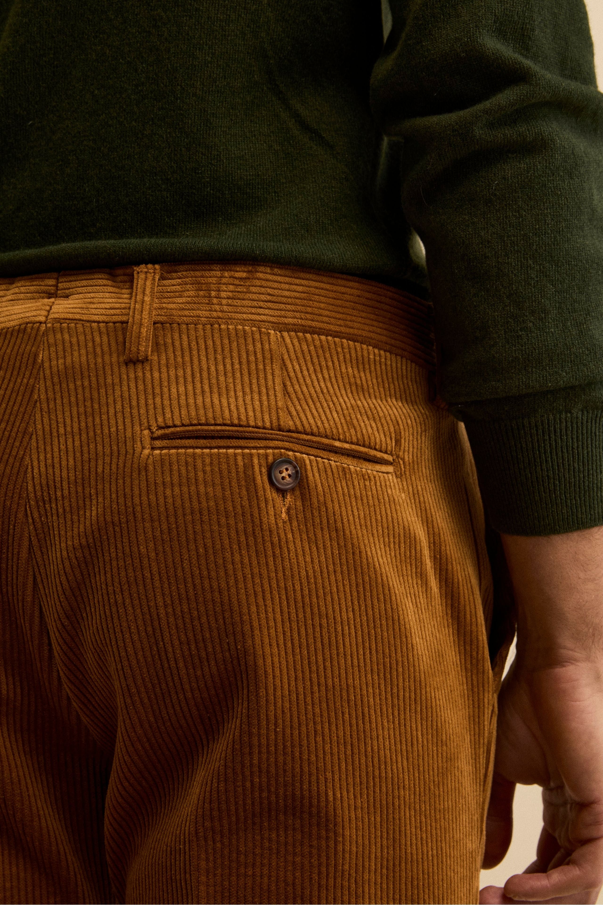 Pantalon Regular Fit en Velours - -