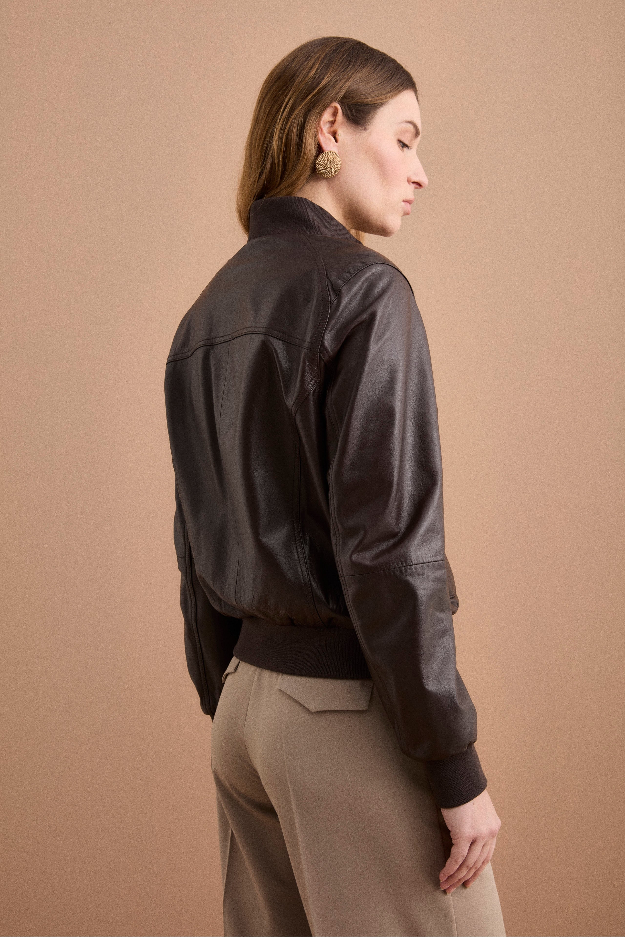 Bomber in Pelle con Tasche - T.MORO