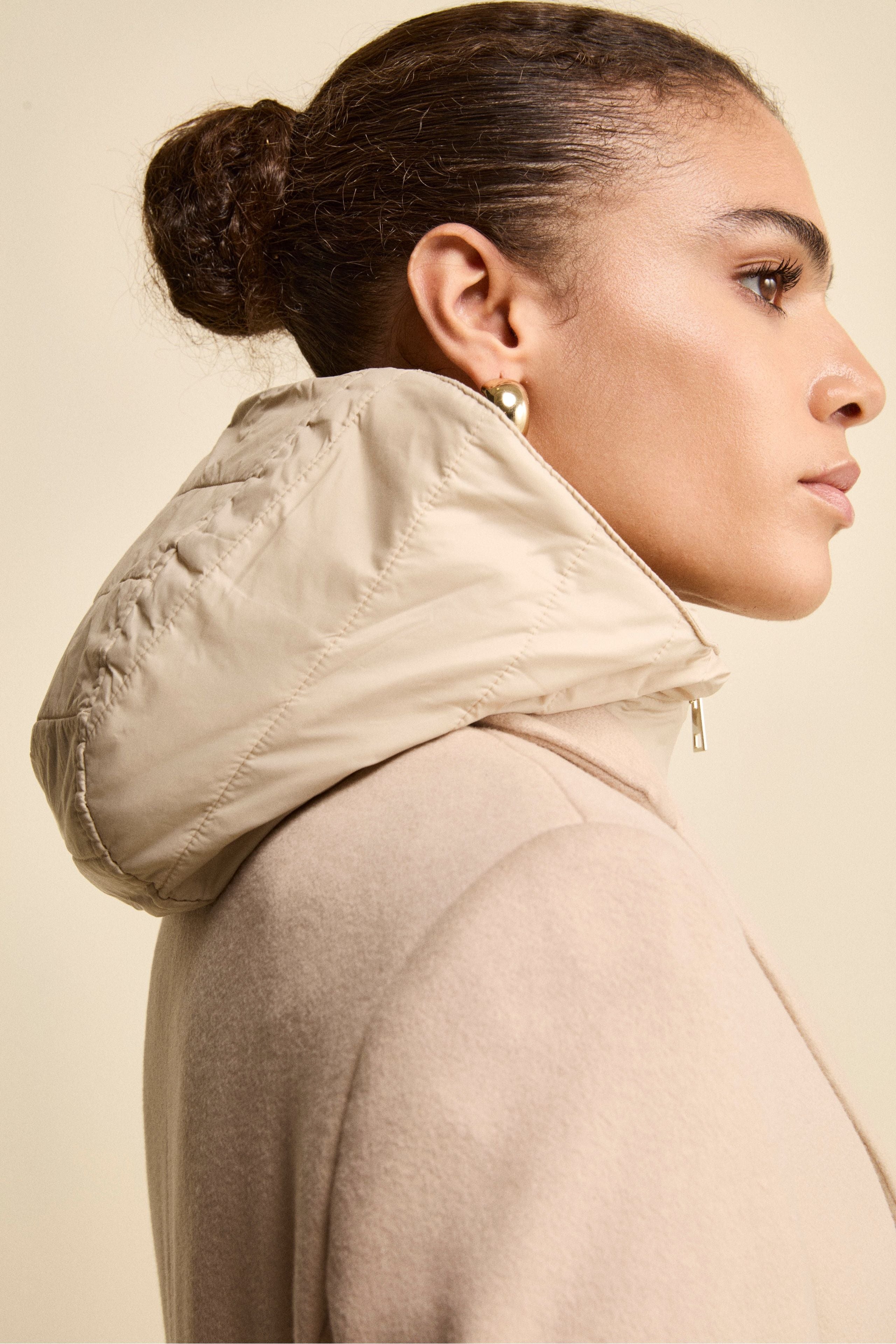 Coat in wool and cashmere - Chalk white