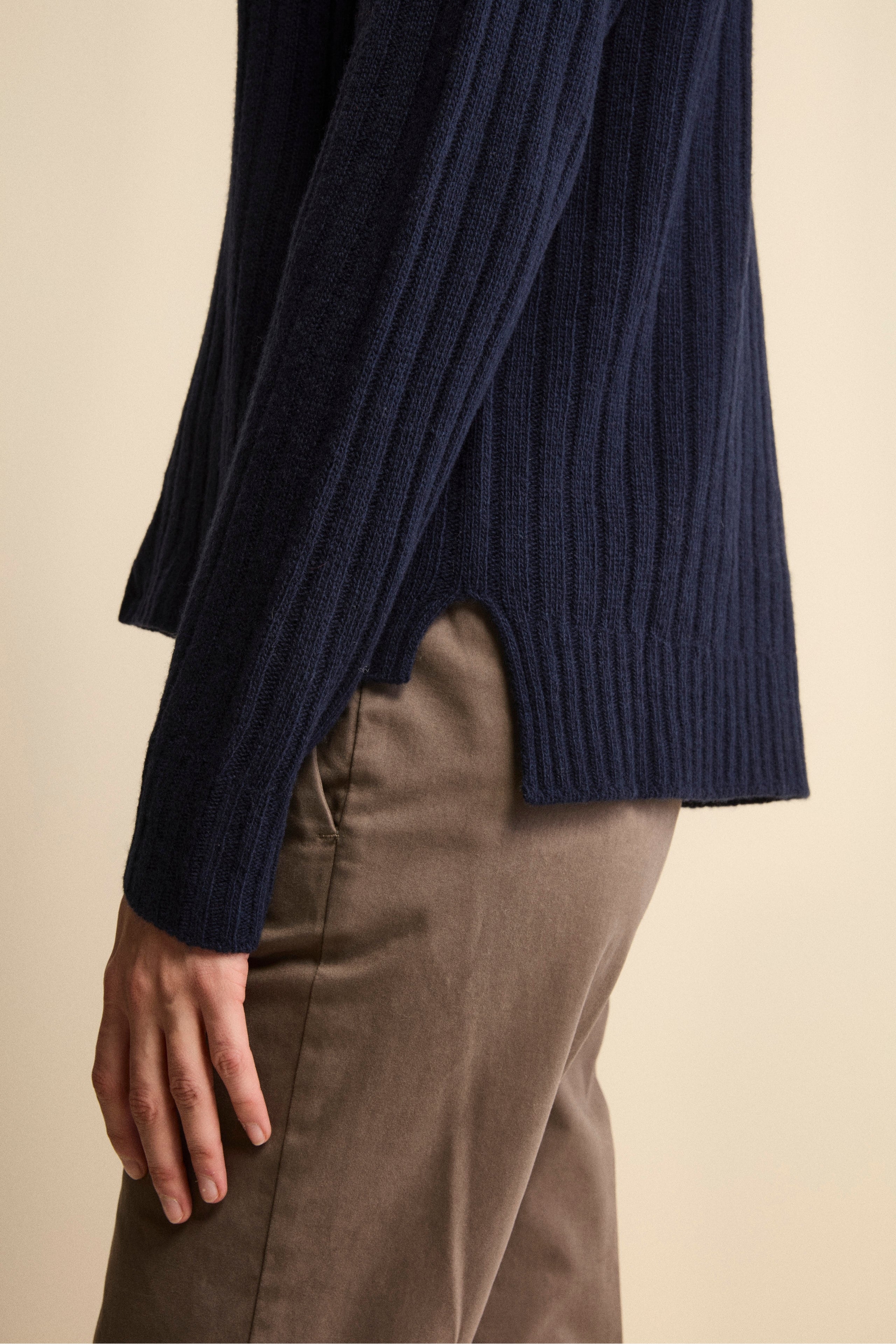 Bateau-Pullover aus Wolle und Kaschmir - BLAU