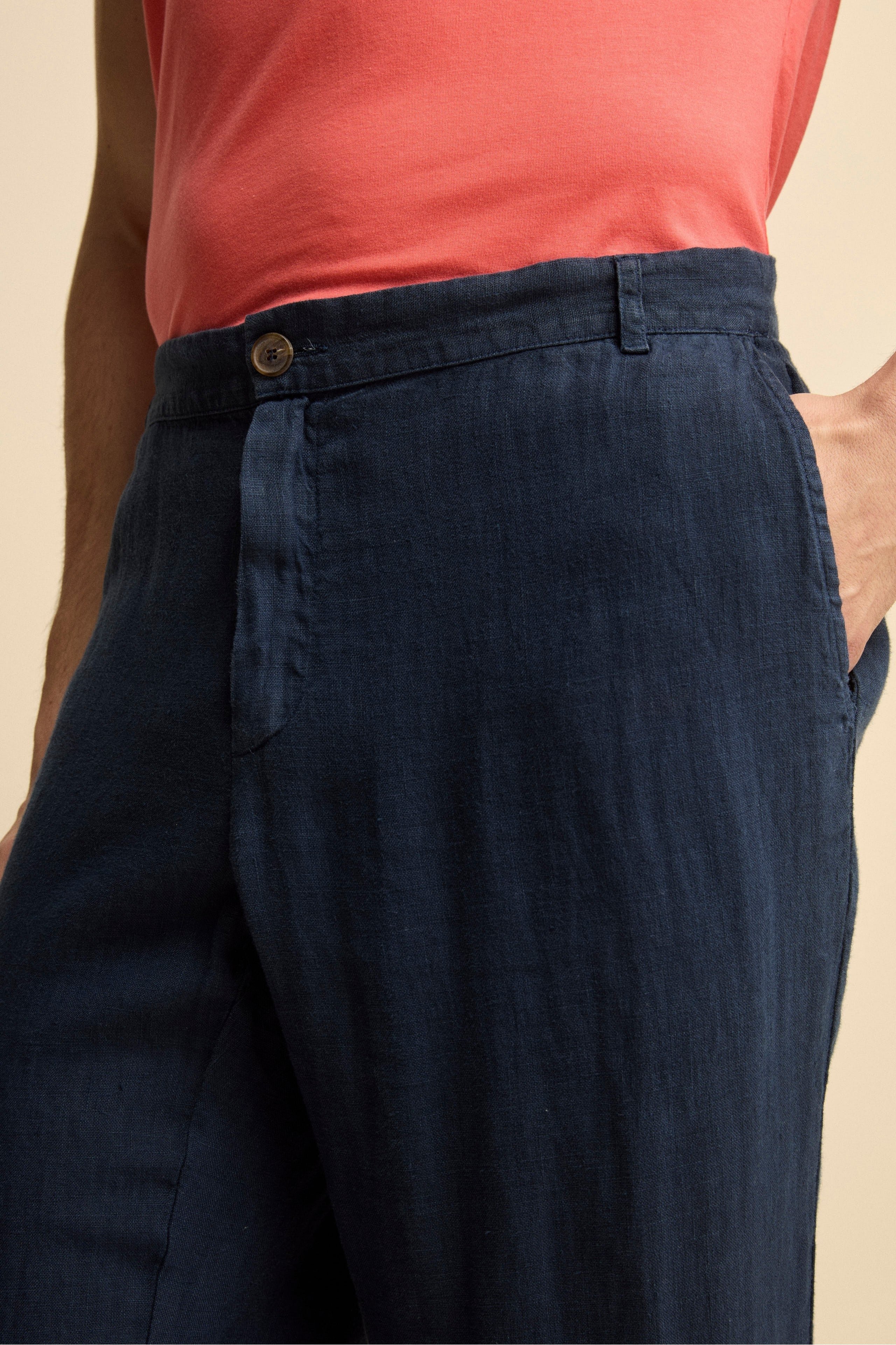 Pantalone Morbido in Lino - BLU NOTTE