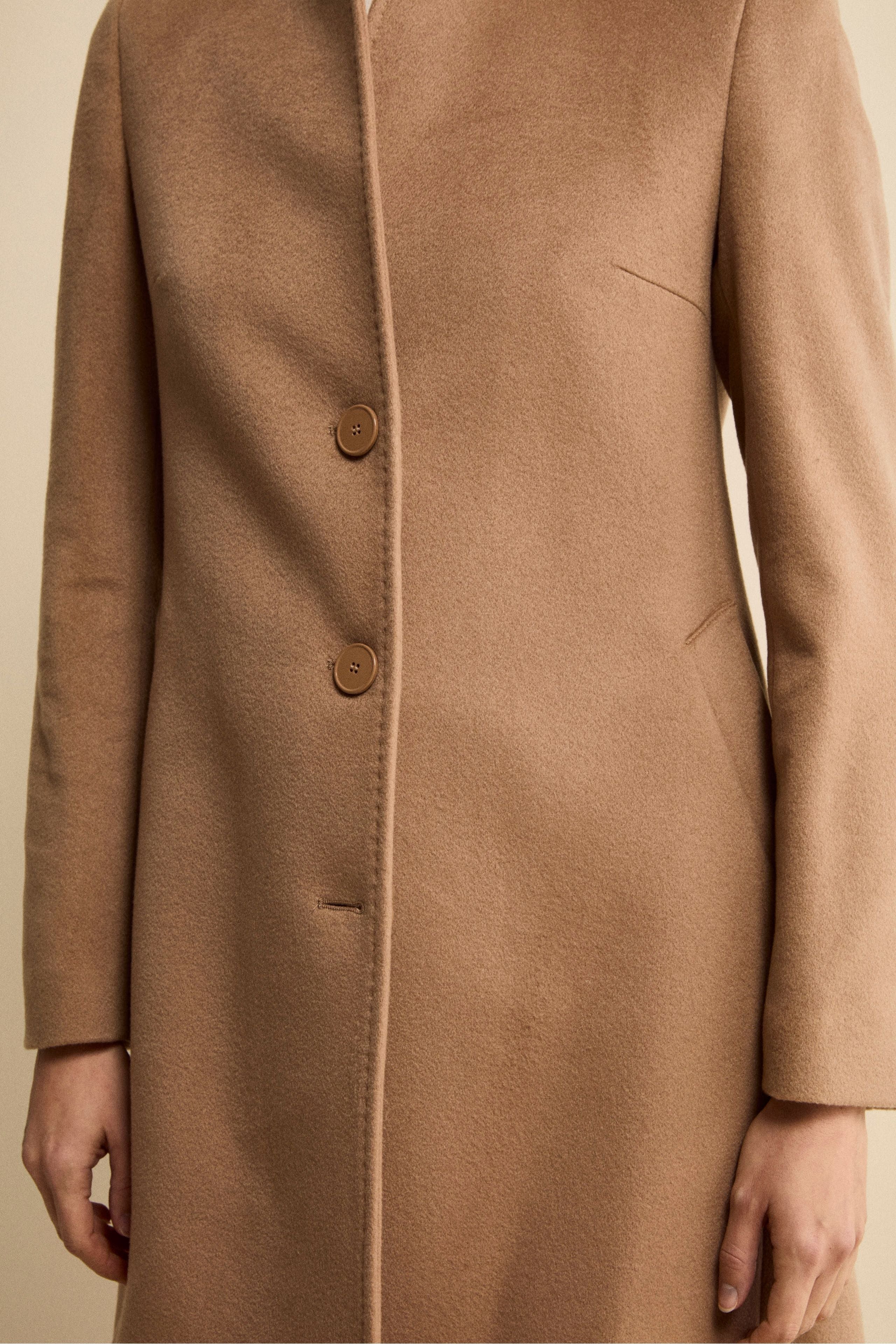 Damenmantel aus Kaschmir - KAMEL