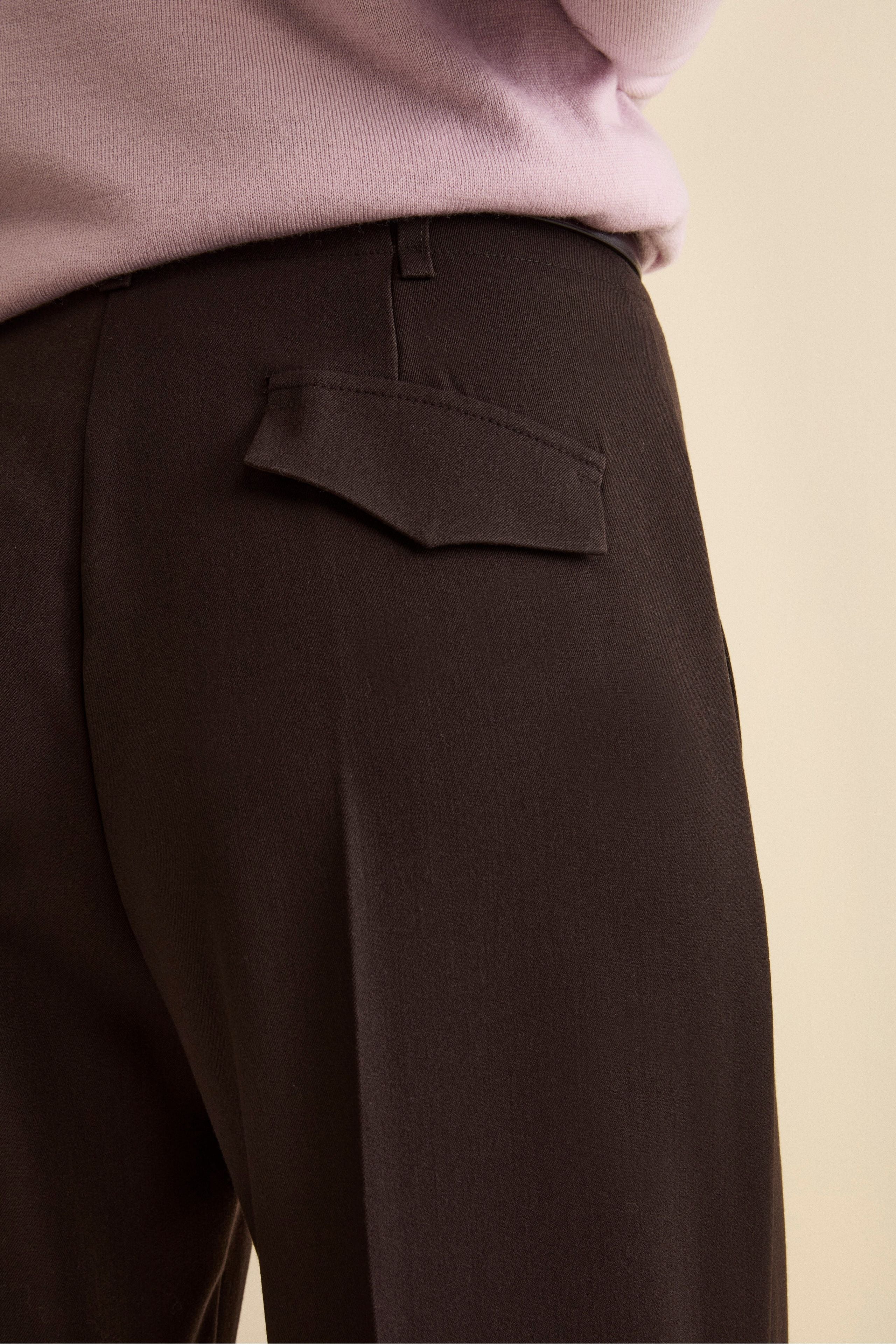 Pleated palazzo trousers - Dark brown