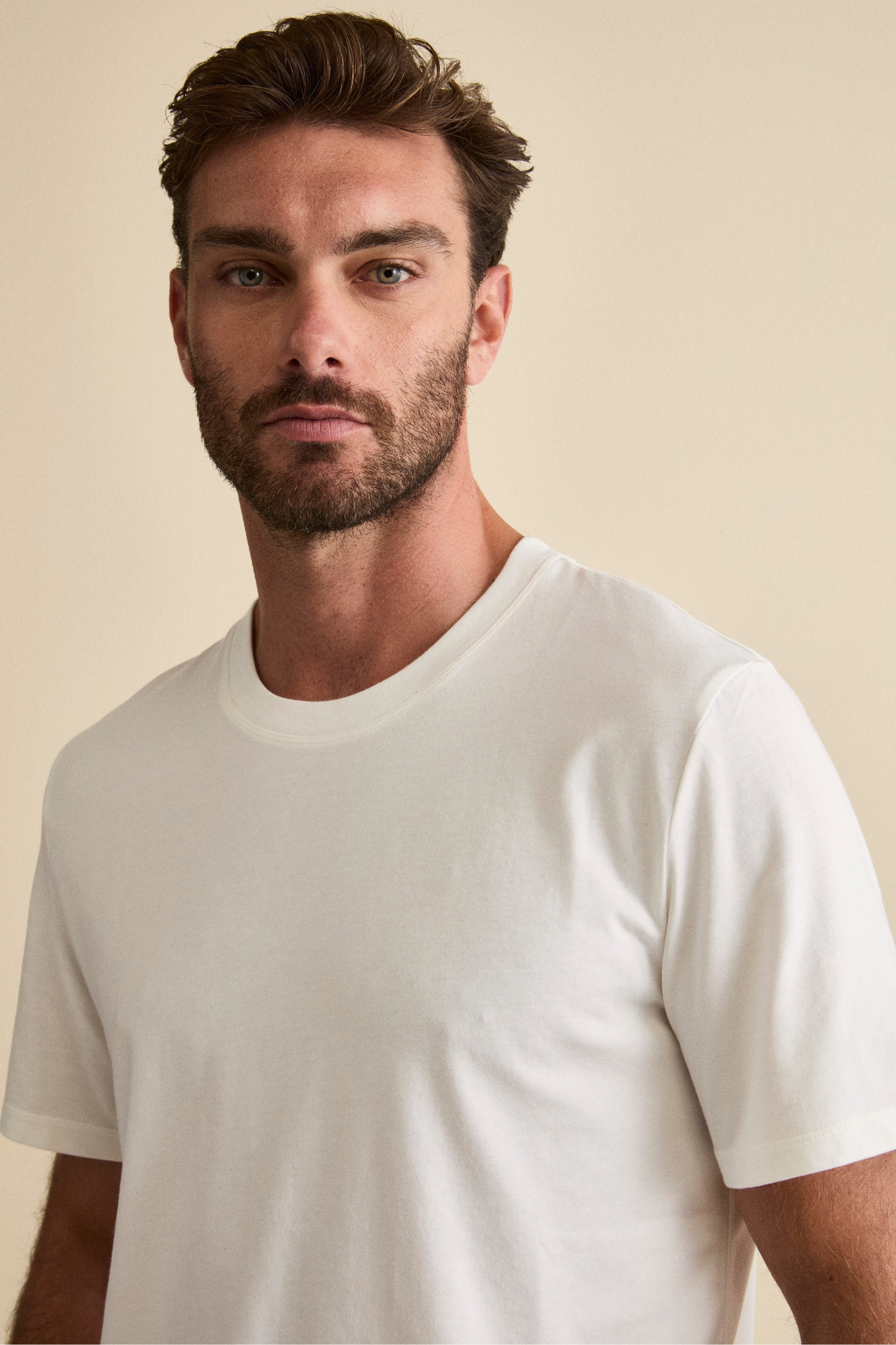 Cotton-Bamboo Blend T-Shirt - WHITE