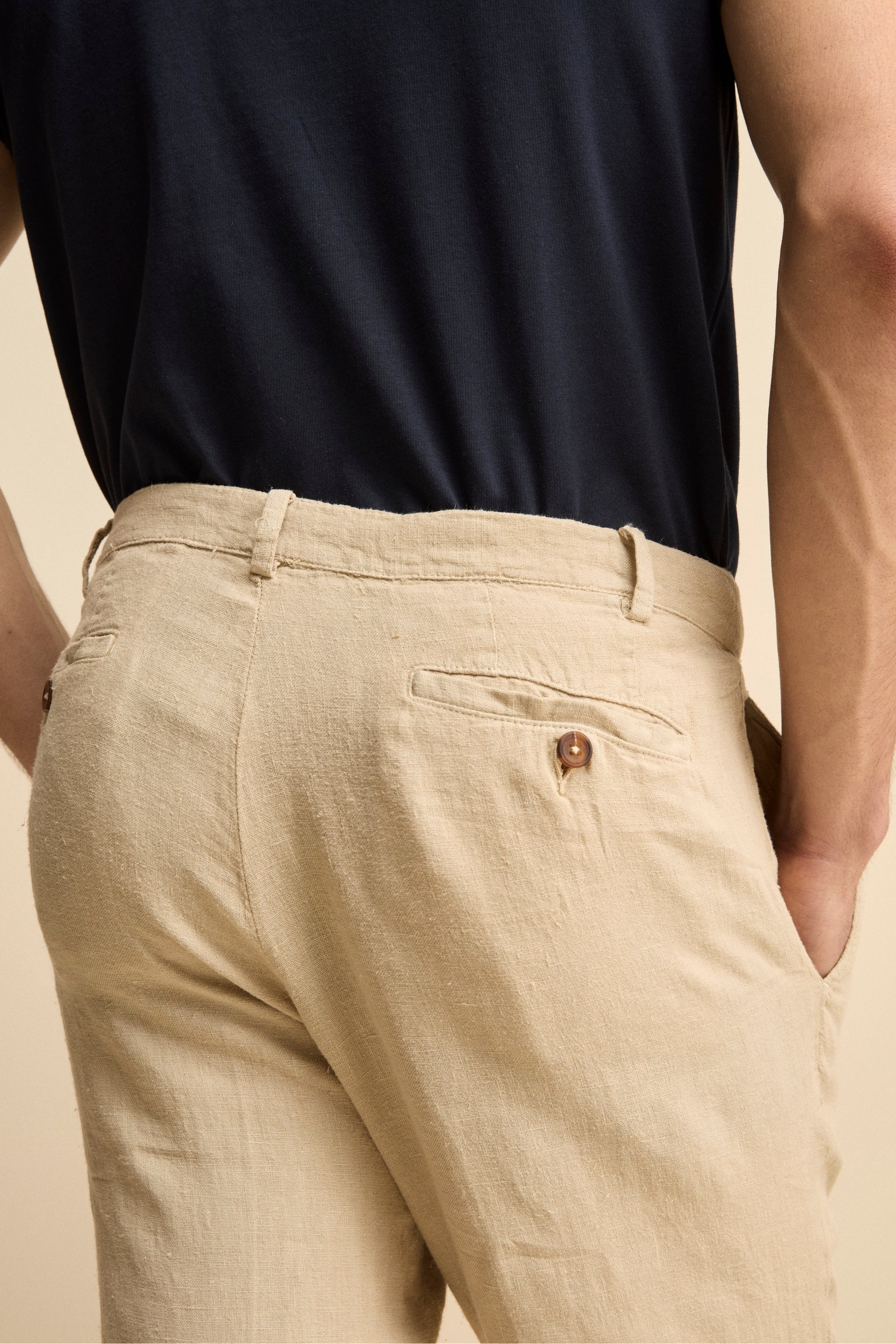 Pantalone Morbido in Lino - BEIGE