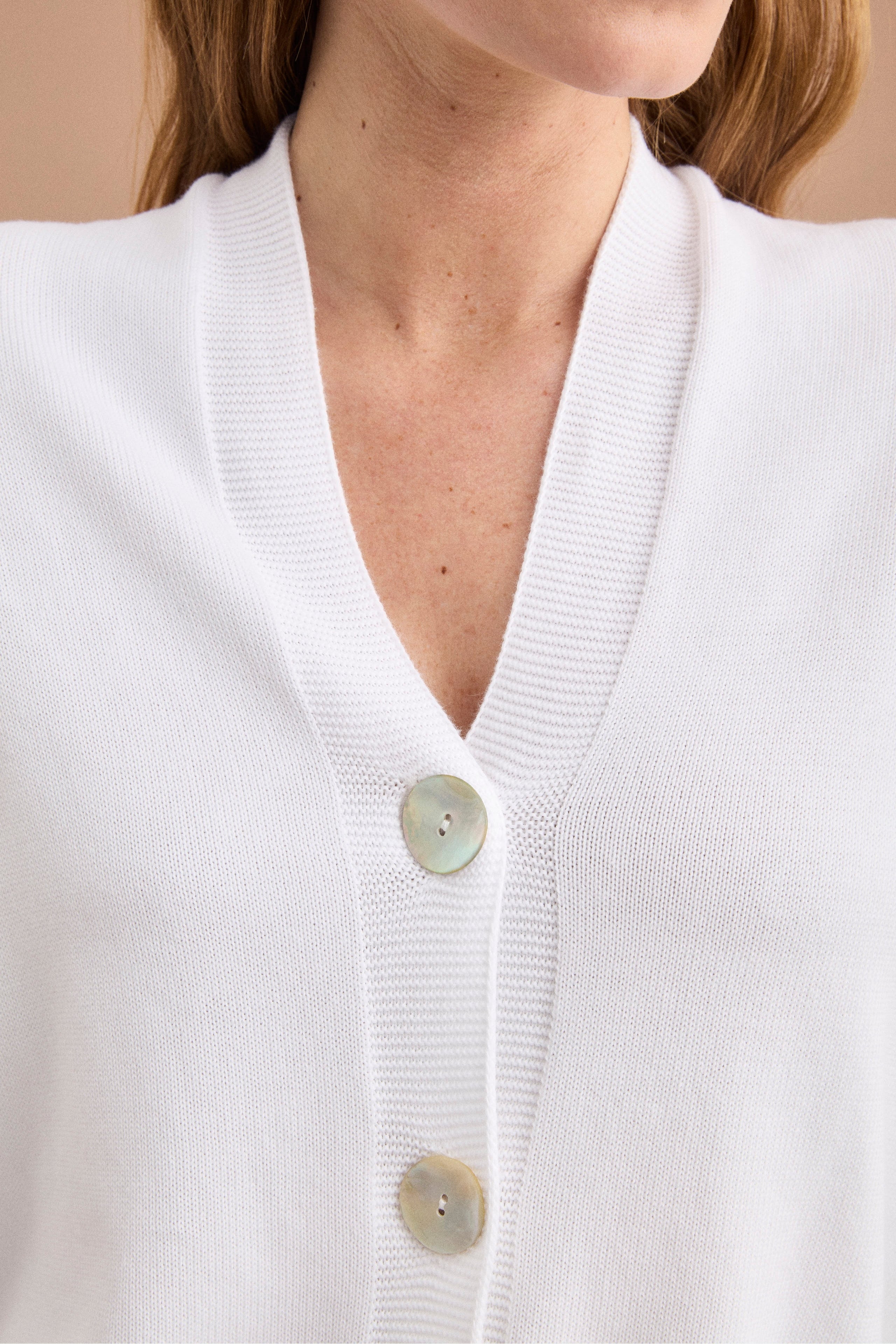 Cardigan Kimono in Cotone - BIANCO