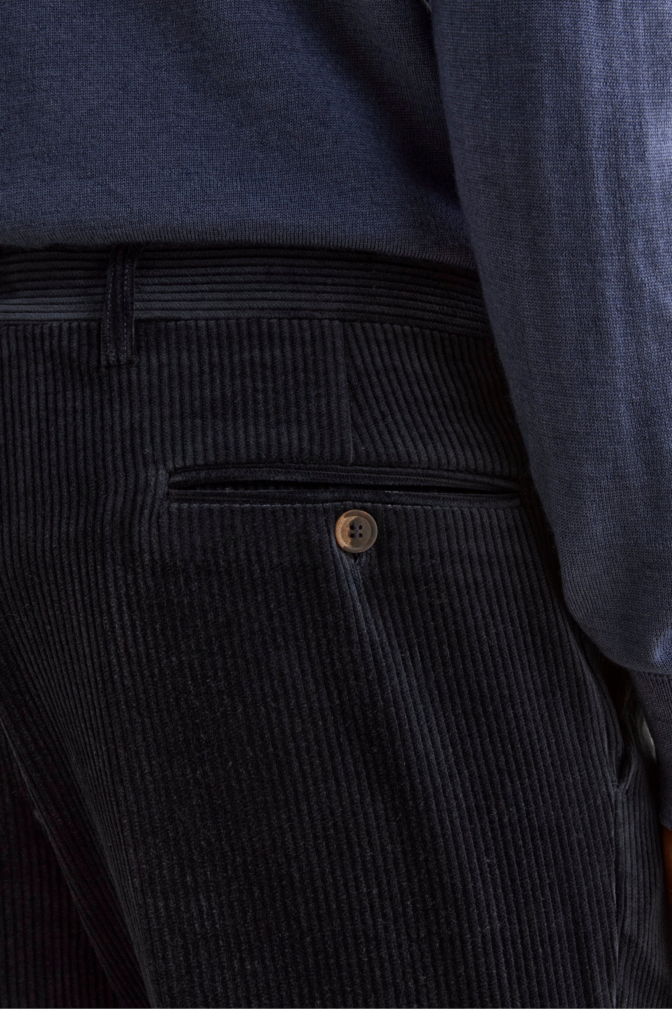 Regular Fit Samthose - Blau