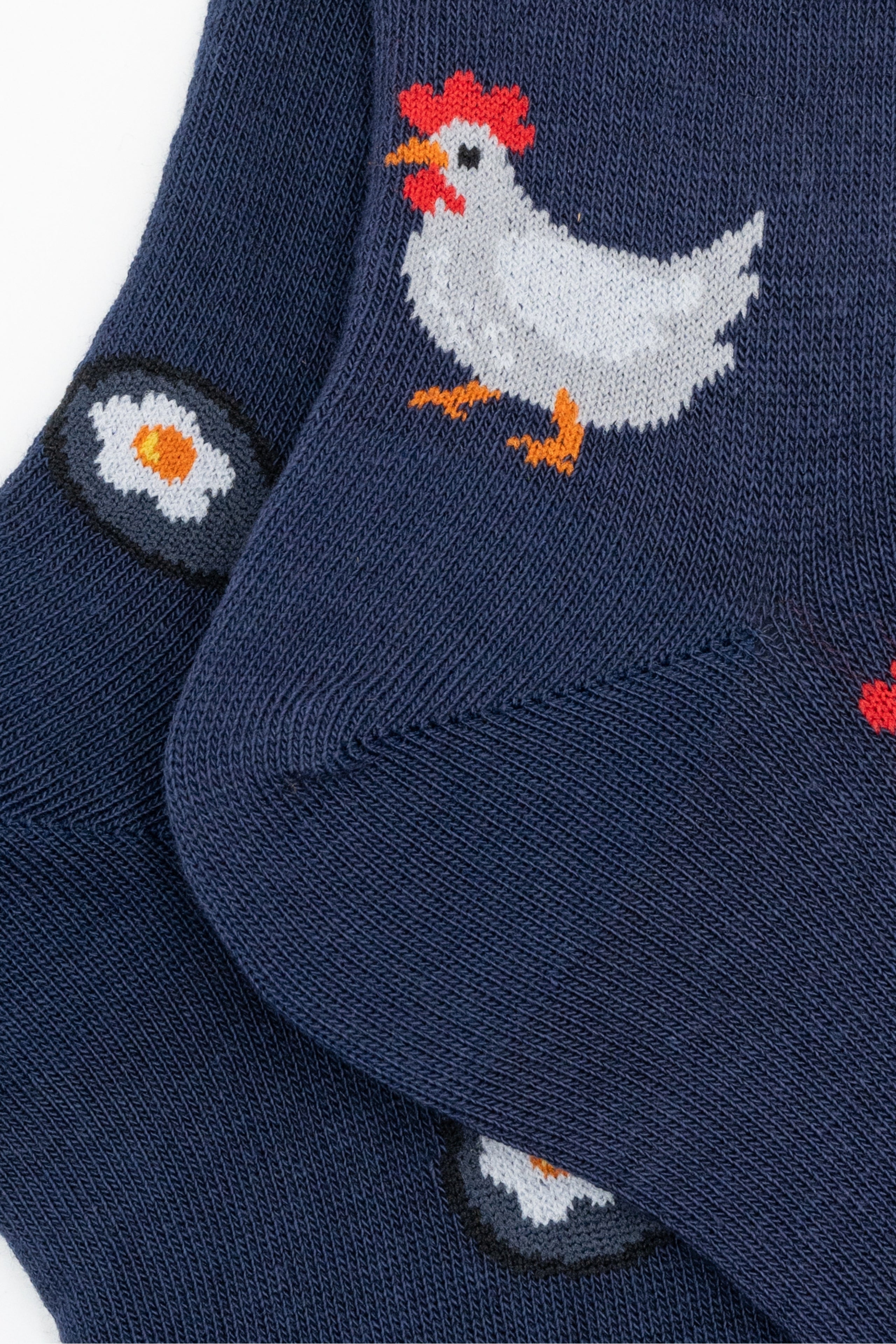 Long Cotton Socks with Pattern - BLUE