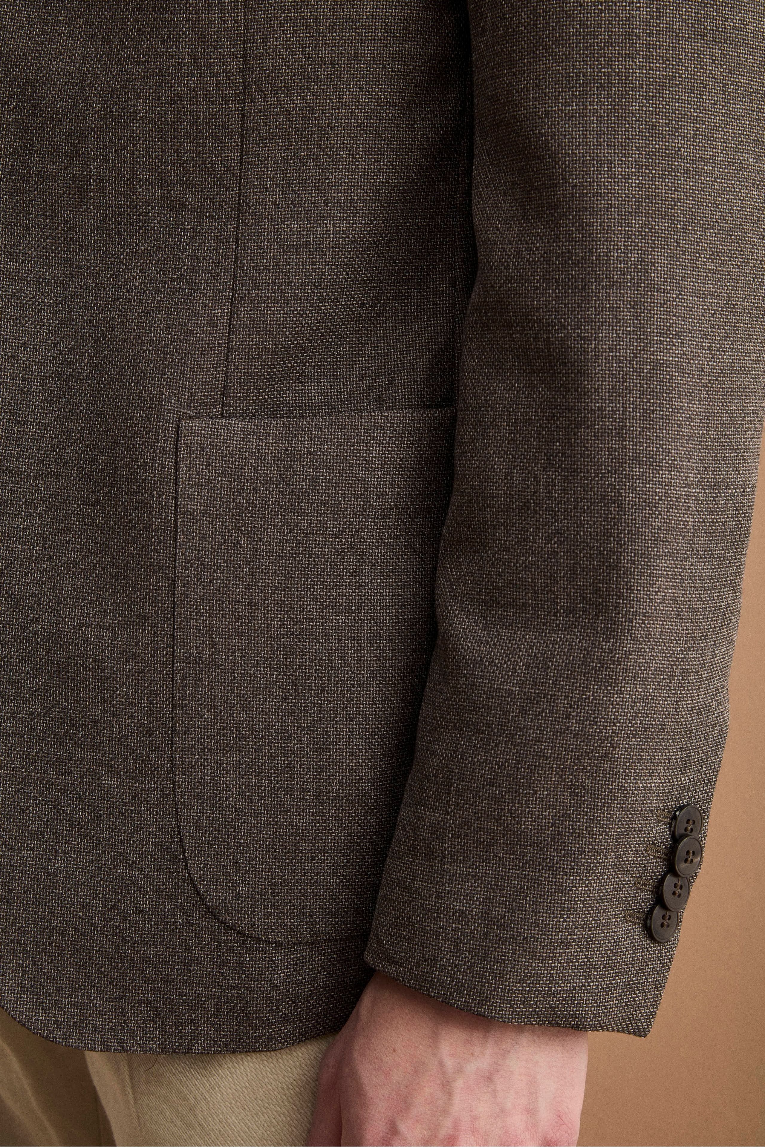 Herren Slim-Fit Halbgefütterte Jacke aus Schurwolle - braun