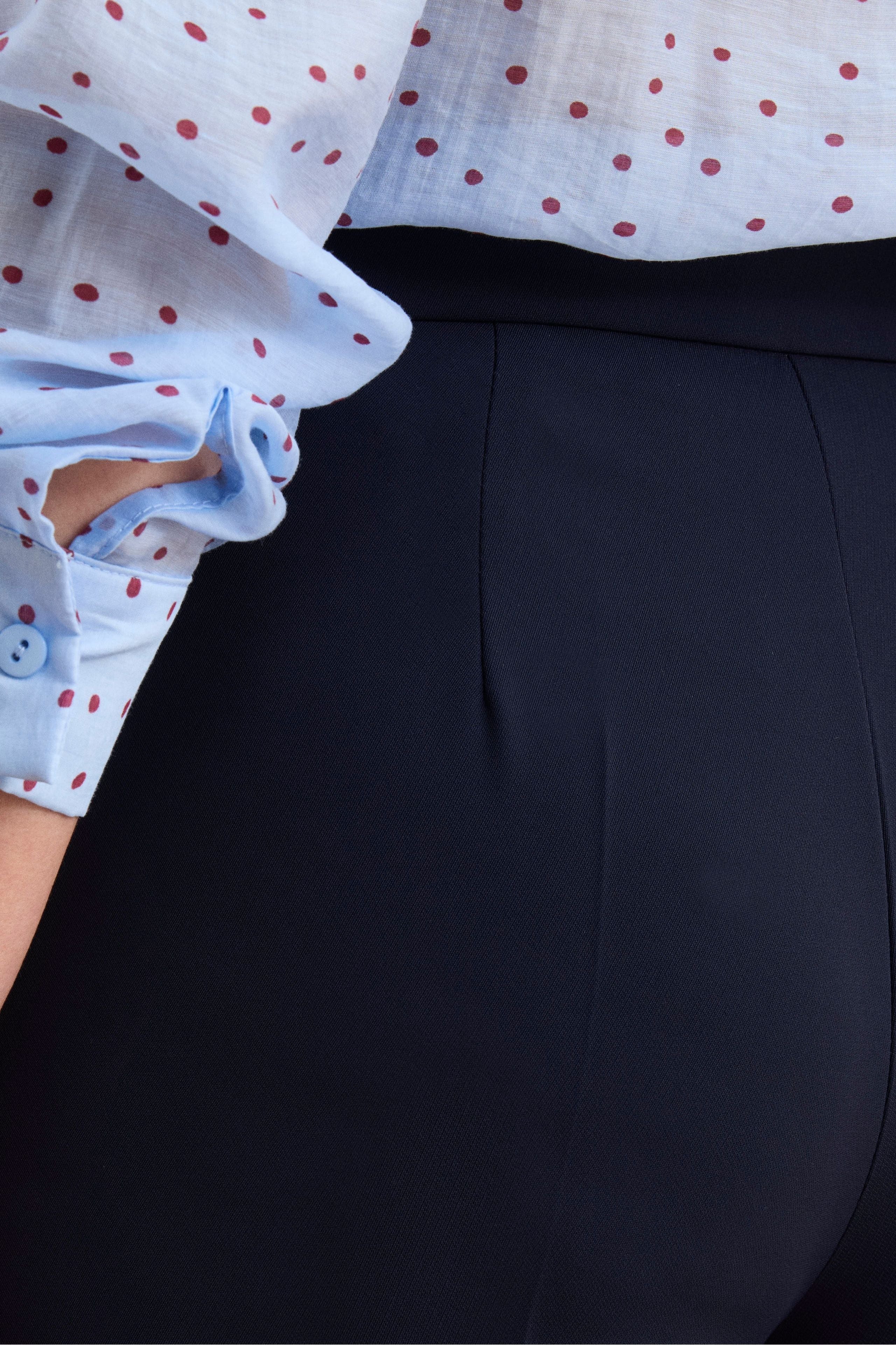 Pantalone Cady a Palazzo con Piega - BLU