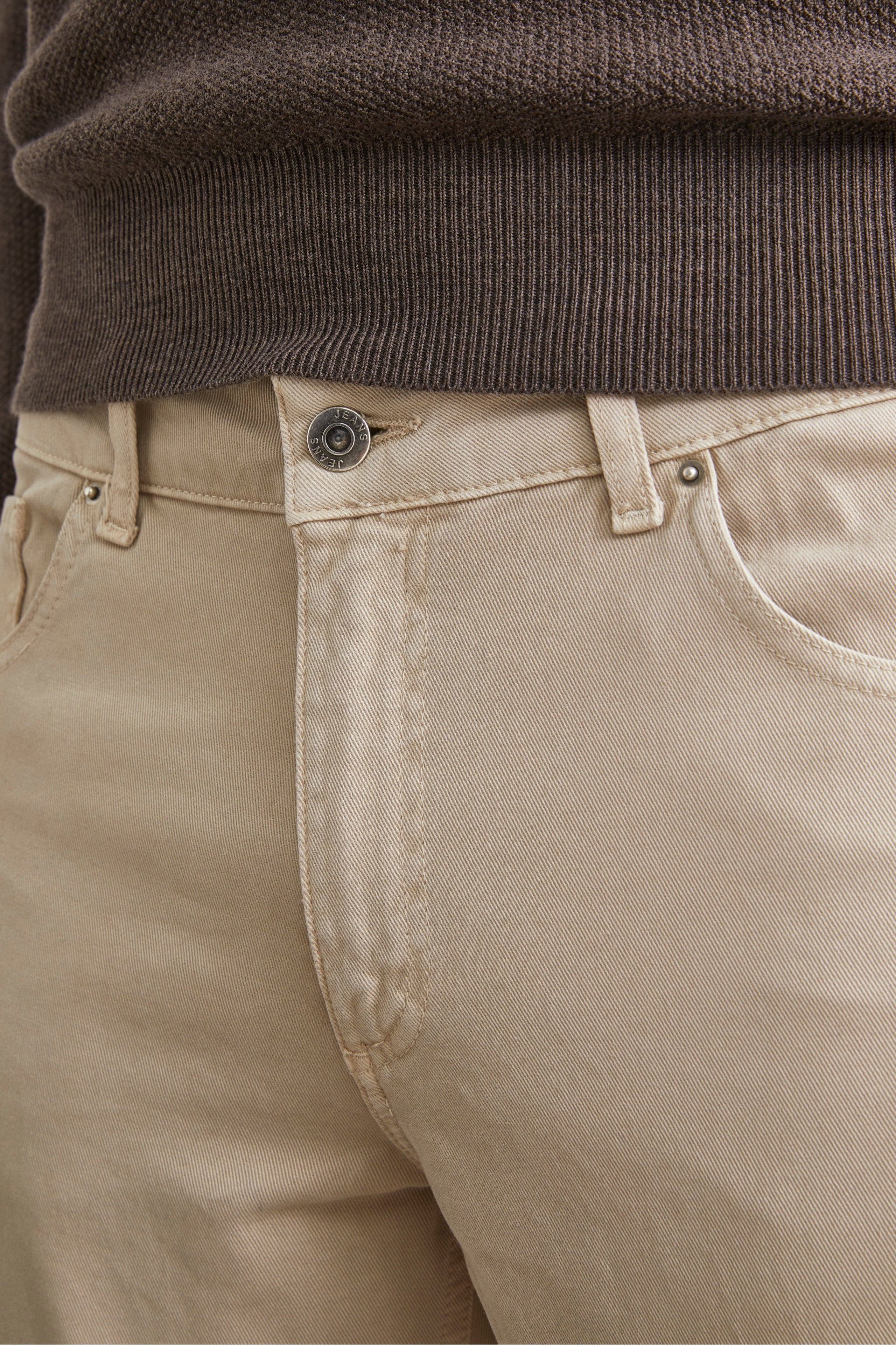 Pantalone Cinque Tasche Slim Fit - LATTE
