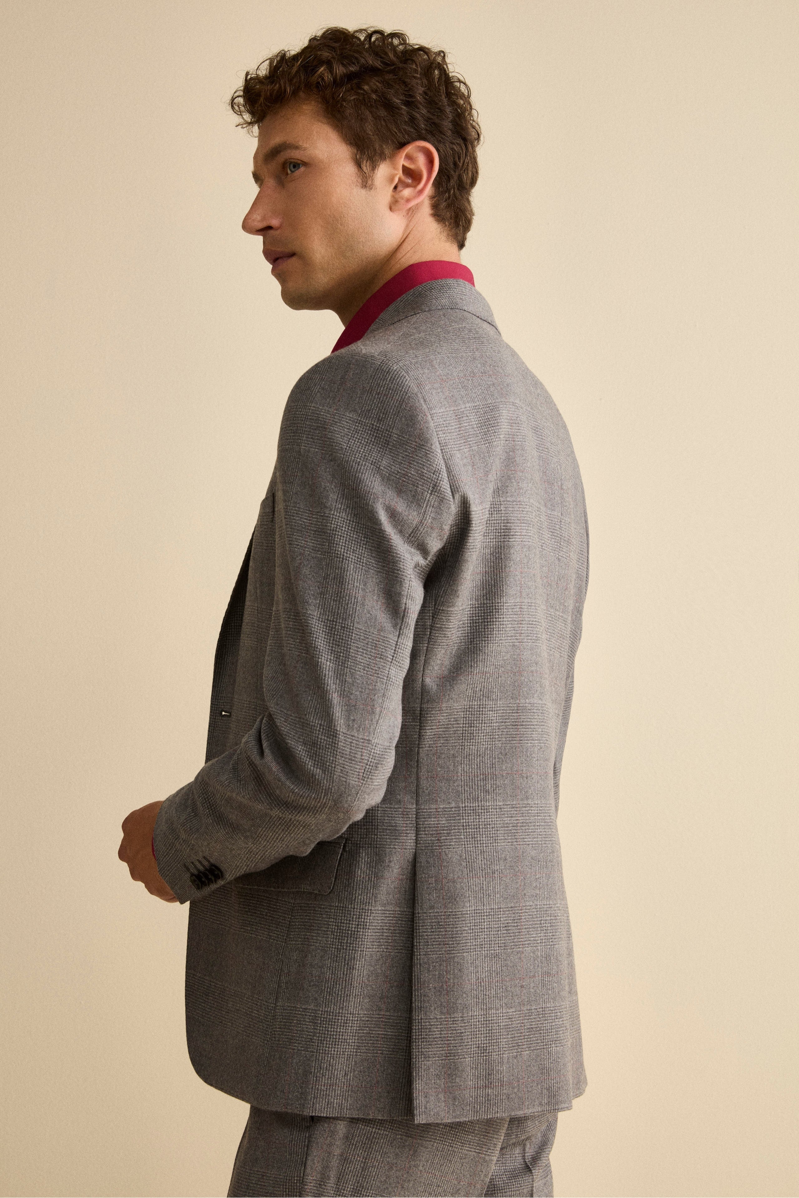 Lined Slim Fit Virgin Wool Suit - -