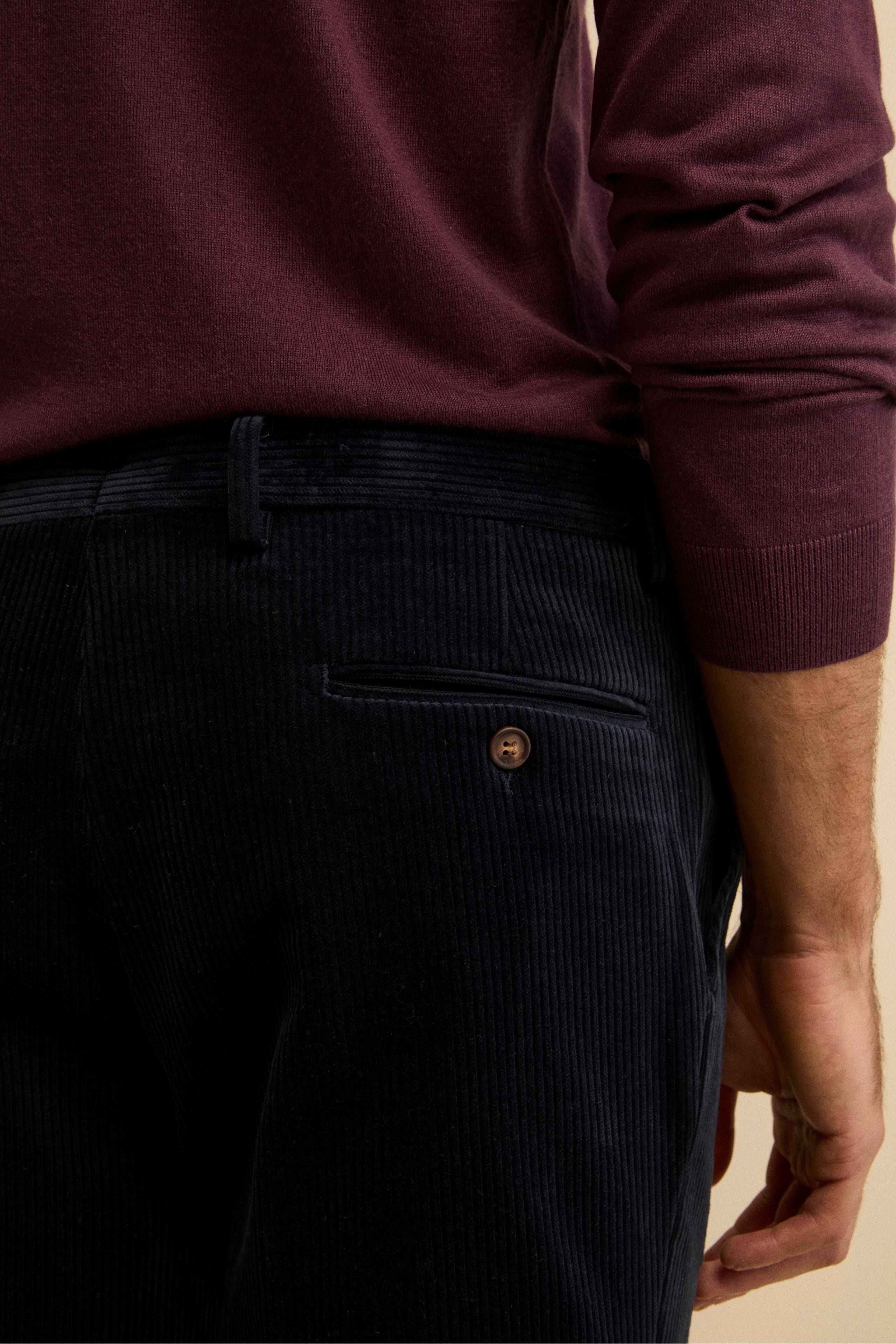 Chino Trousers in Velvet Comfort Fit - BLUE