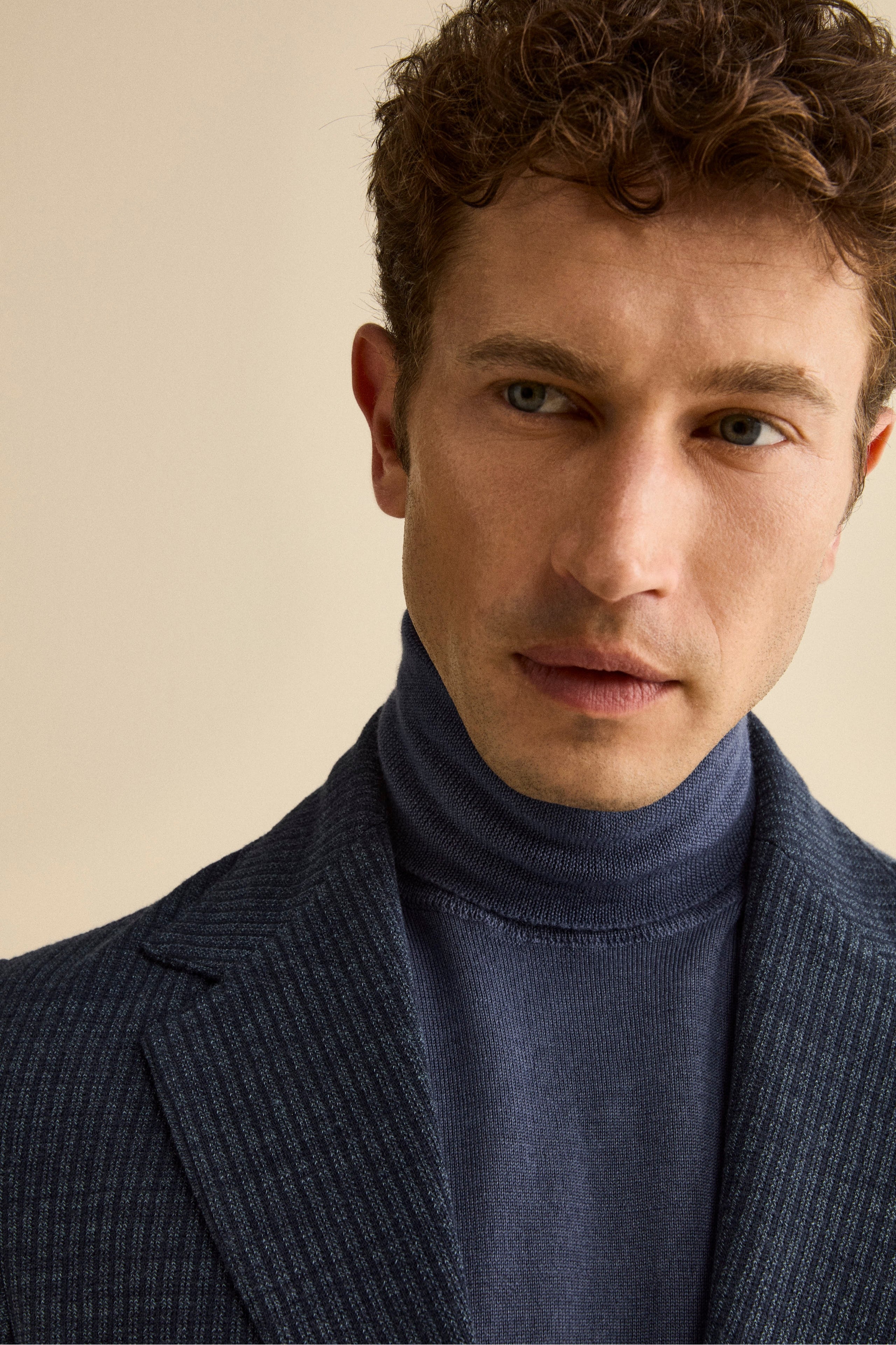 Cotton-Blend Slim Fit Unlined Jacket - BLUE