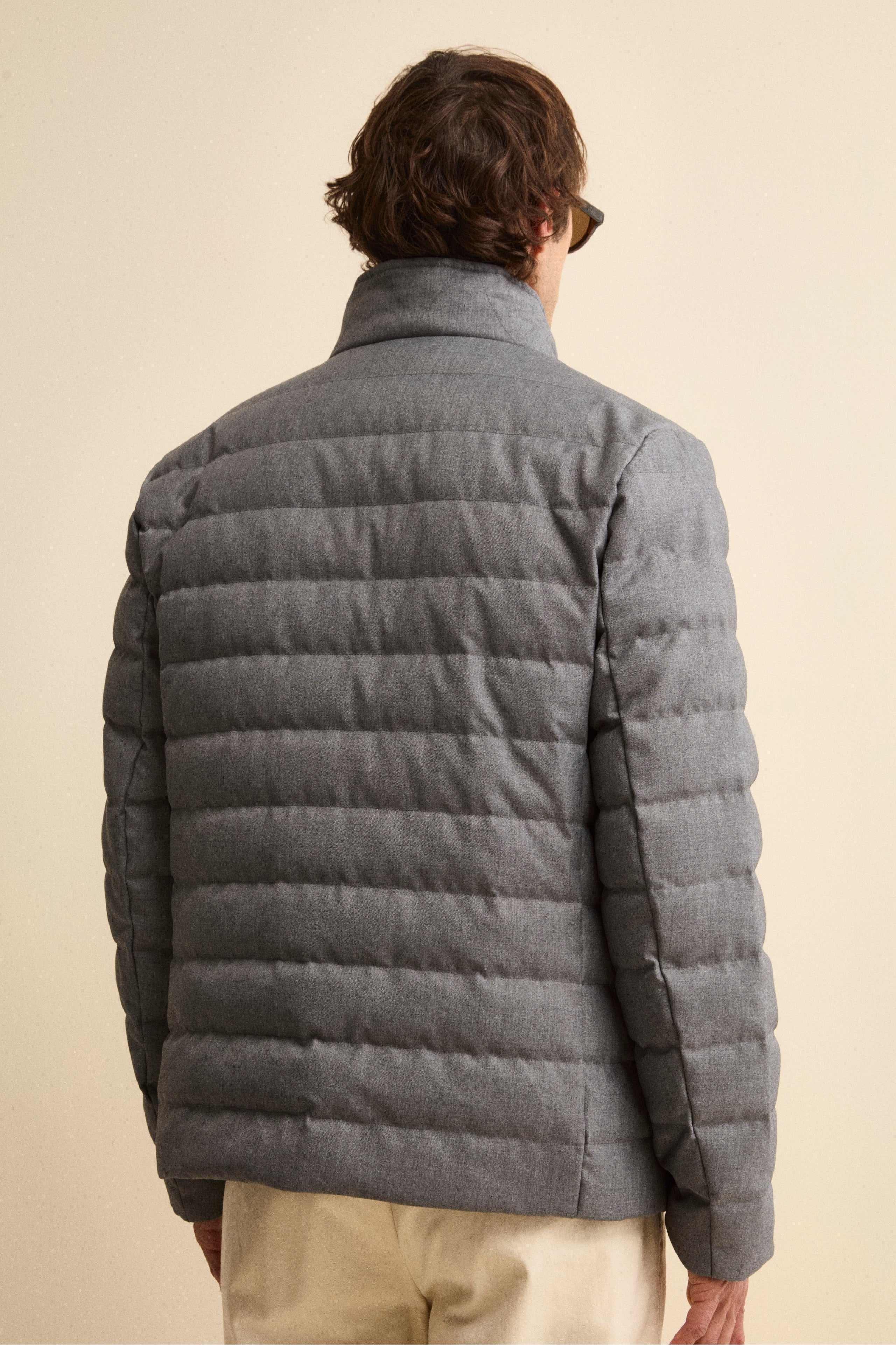 Padded Jacket with Bib - Grey melange