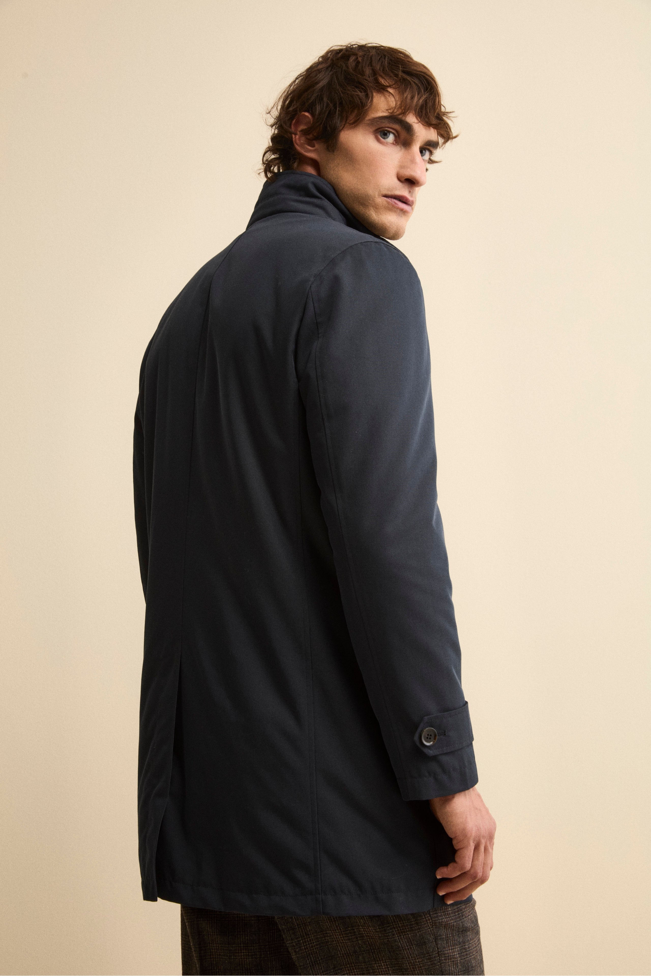 Raincoat with placket - BLUE