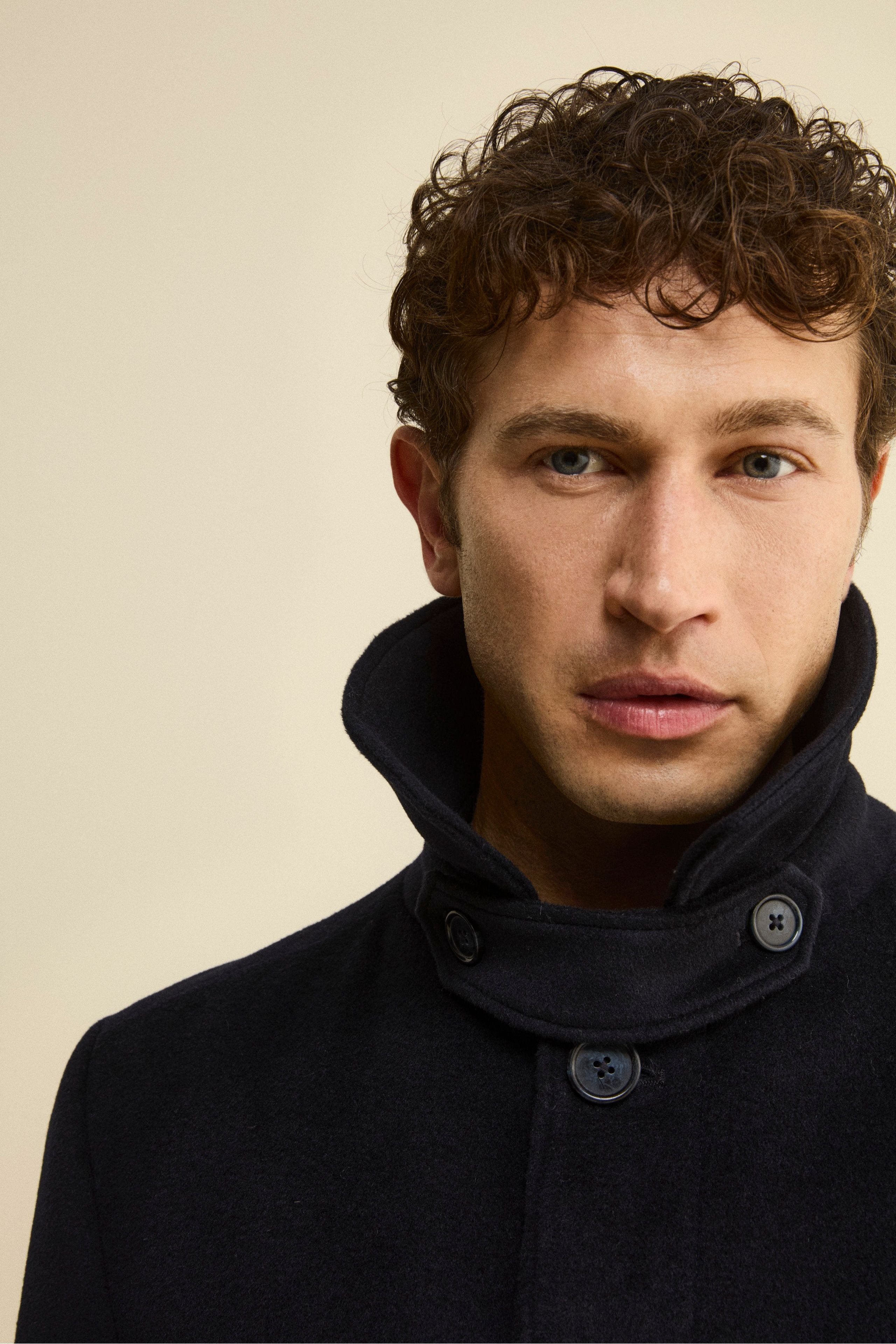 Long Lined Coat in Wool and Cashmere - BLUE