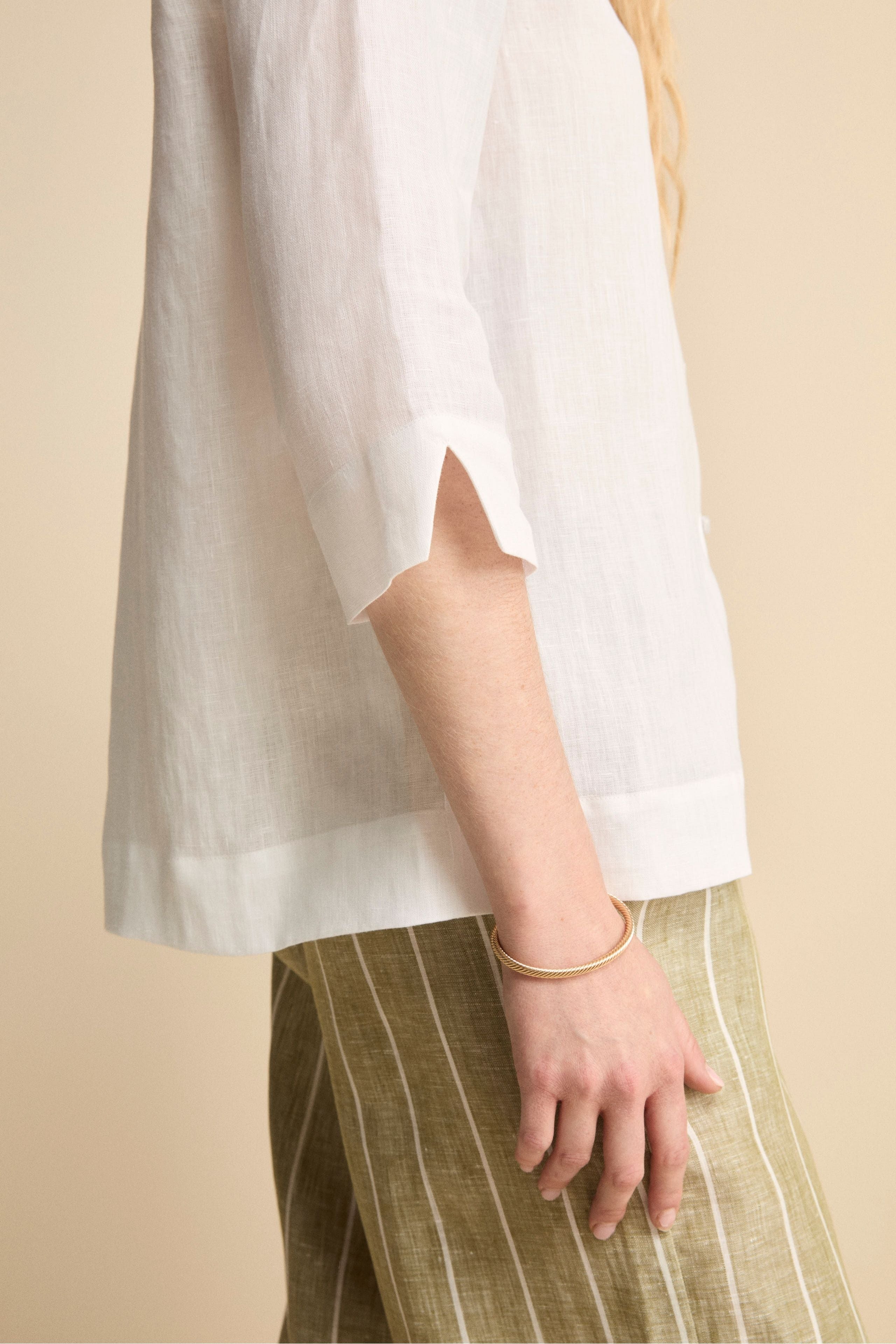 Camicia Boxy in Lino - BIANCO