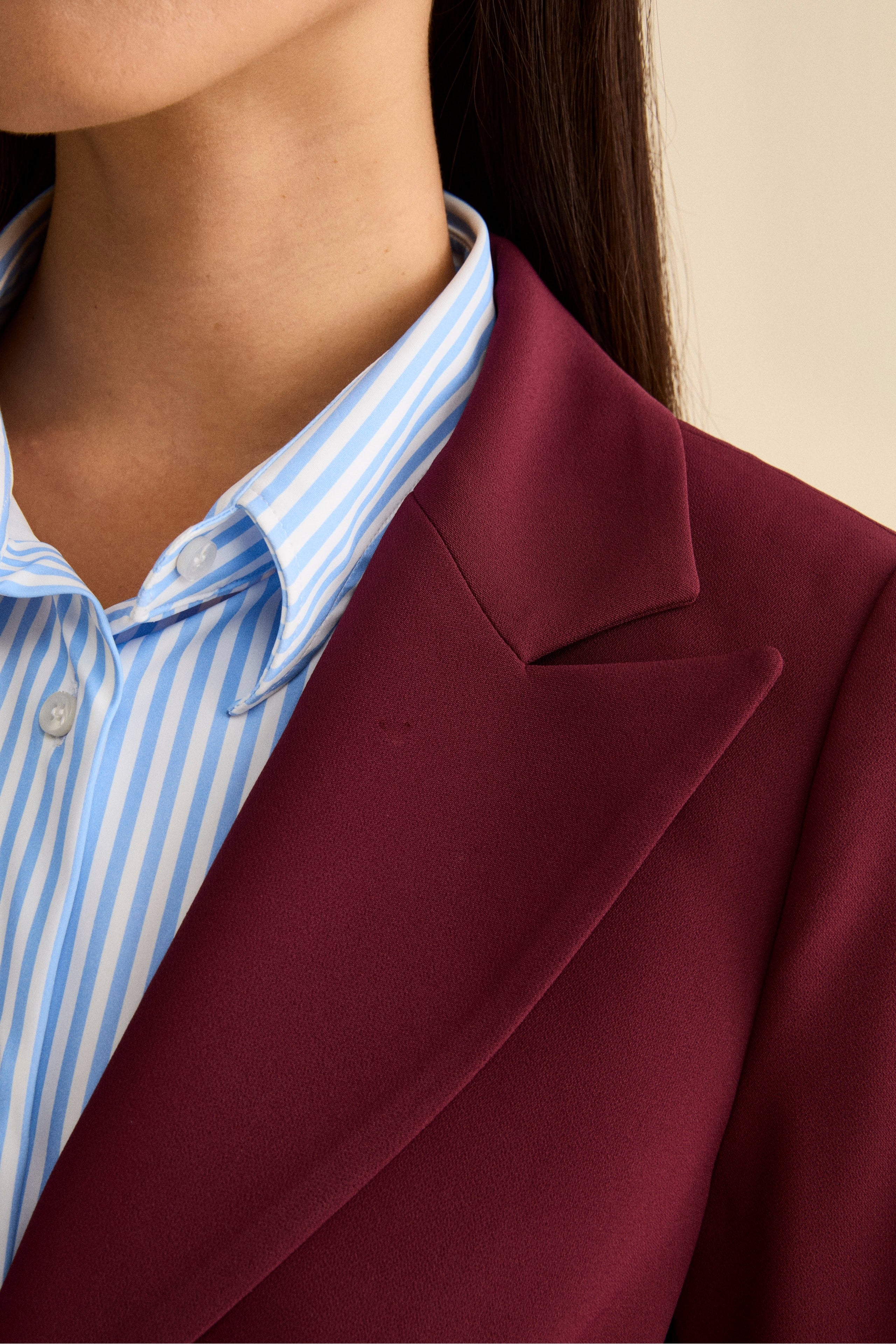 Lined Bi-Stretch Jacket Regular Fit - Burgundy