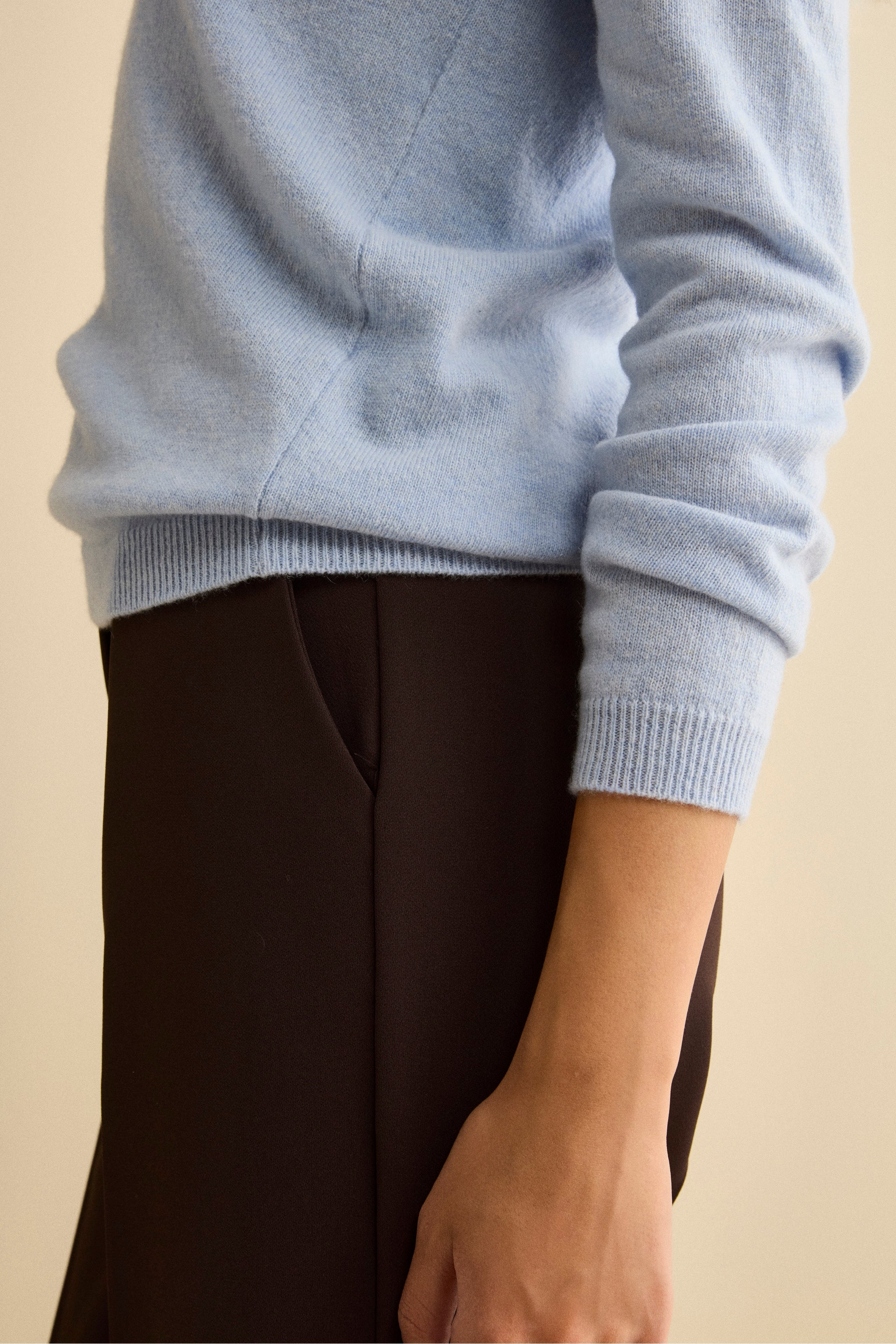 Wool and cashmere turtleneck - Light blue