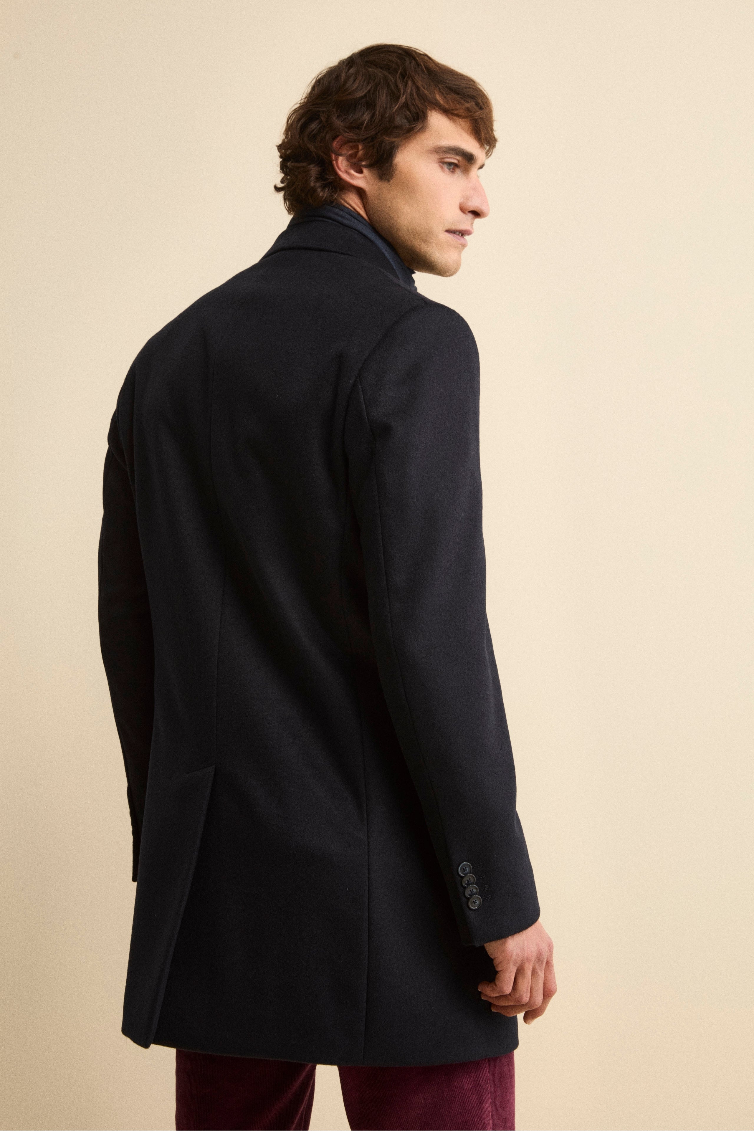 Wool and cashmere coat - BLUE