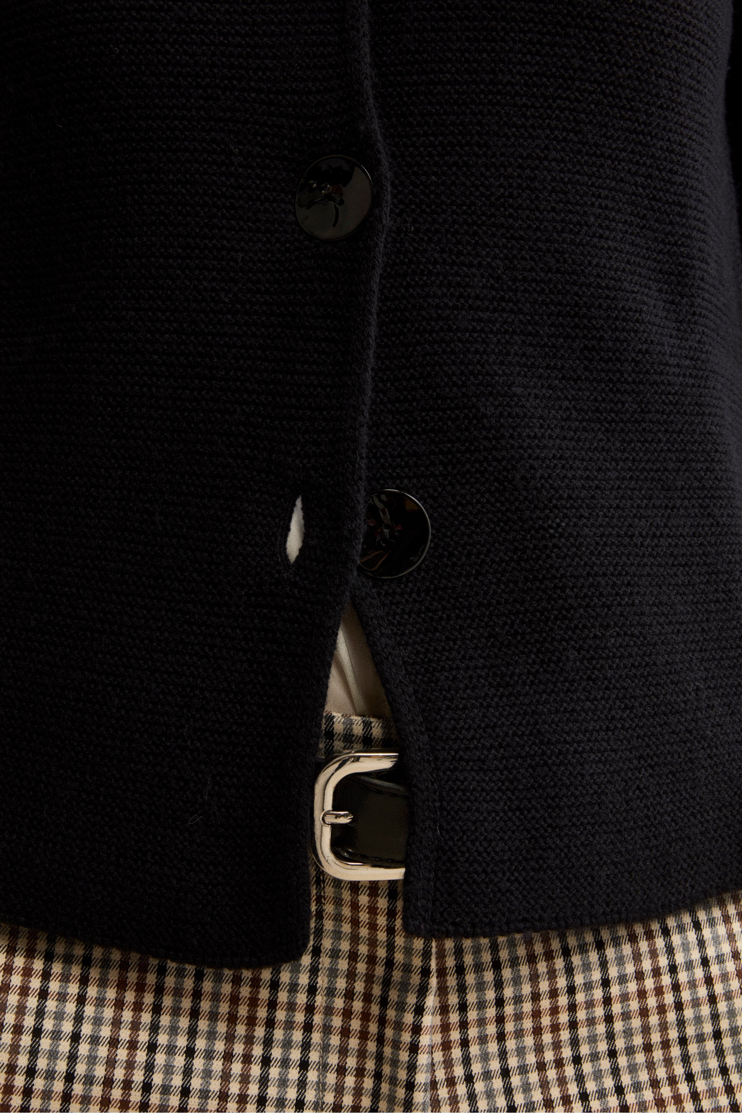 Merinowolle Cardigan - SCHWARZ