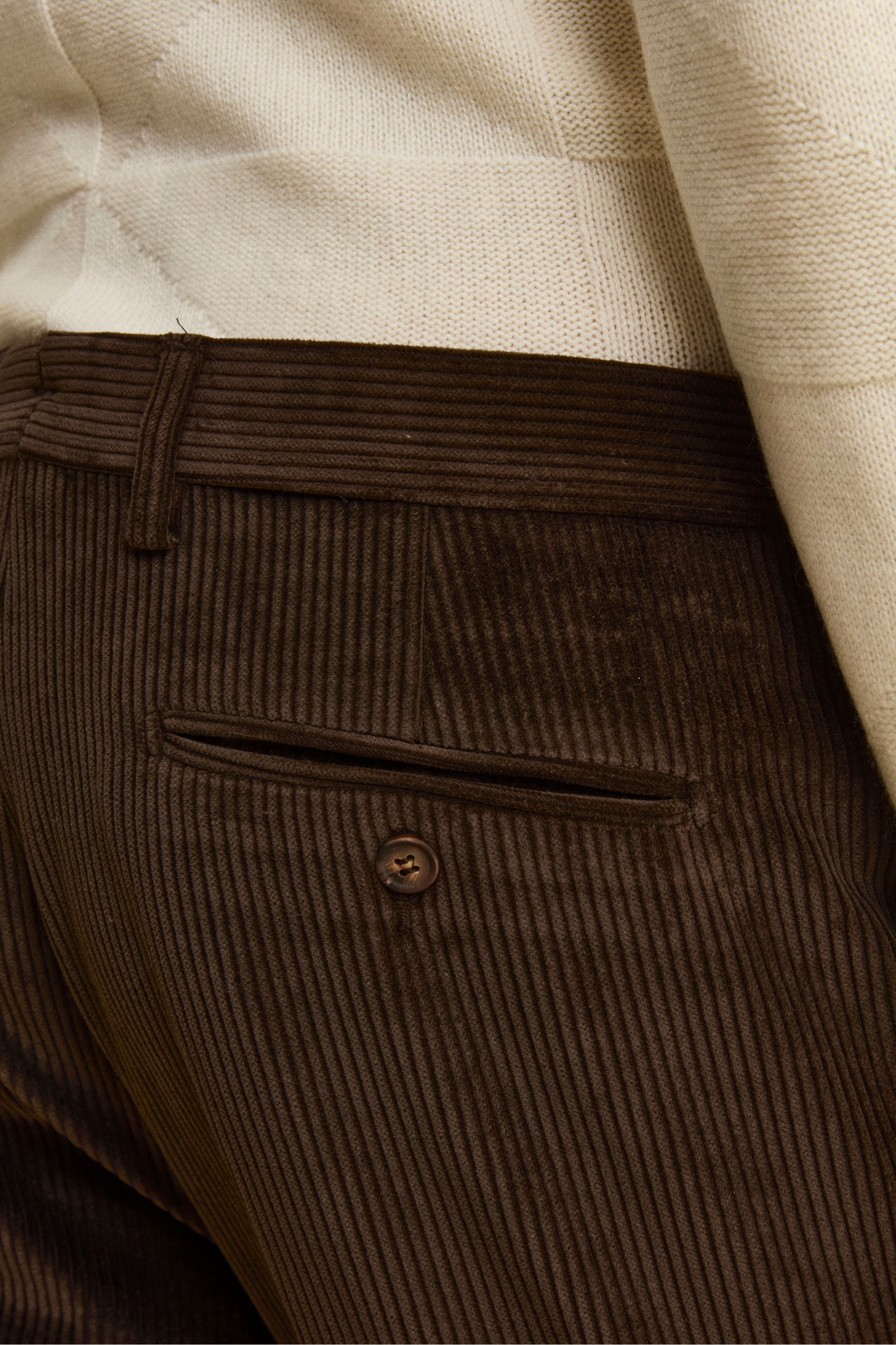 Regular Fit Velvet Trousers - brown