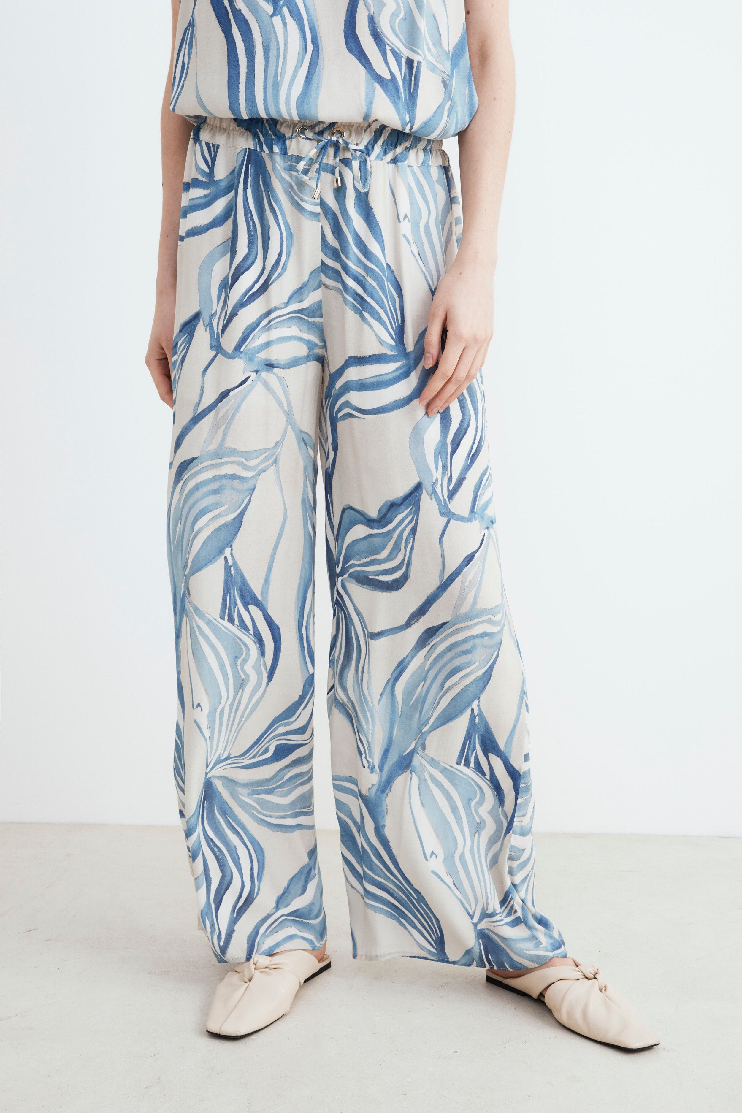 Pantalone morbido fantasia - FANT. AZZURRO