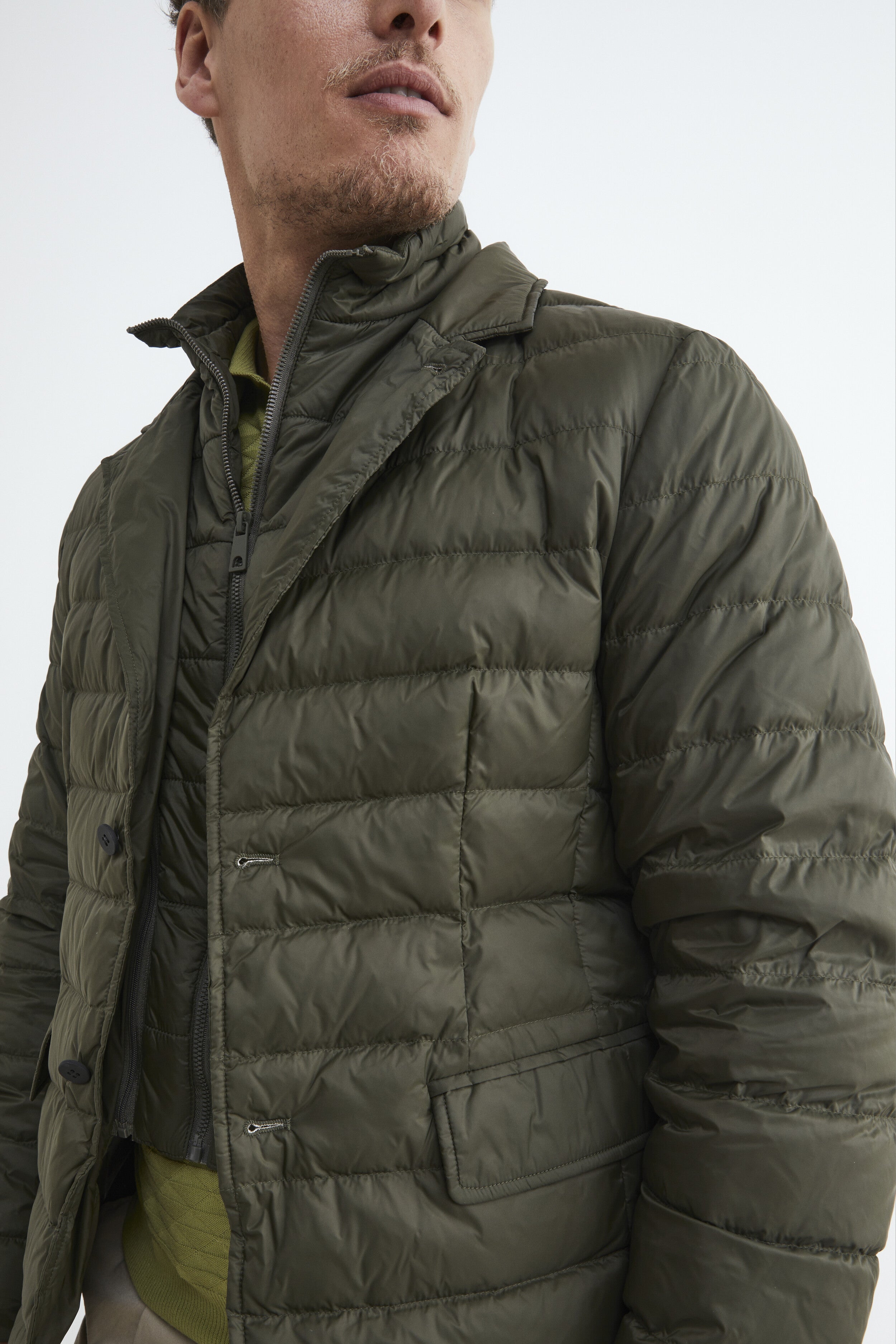 Piumino leggero con corpetto - VERDE MILITARE