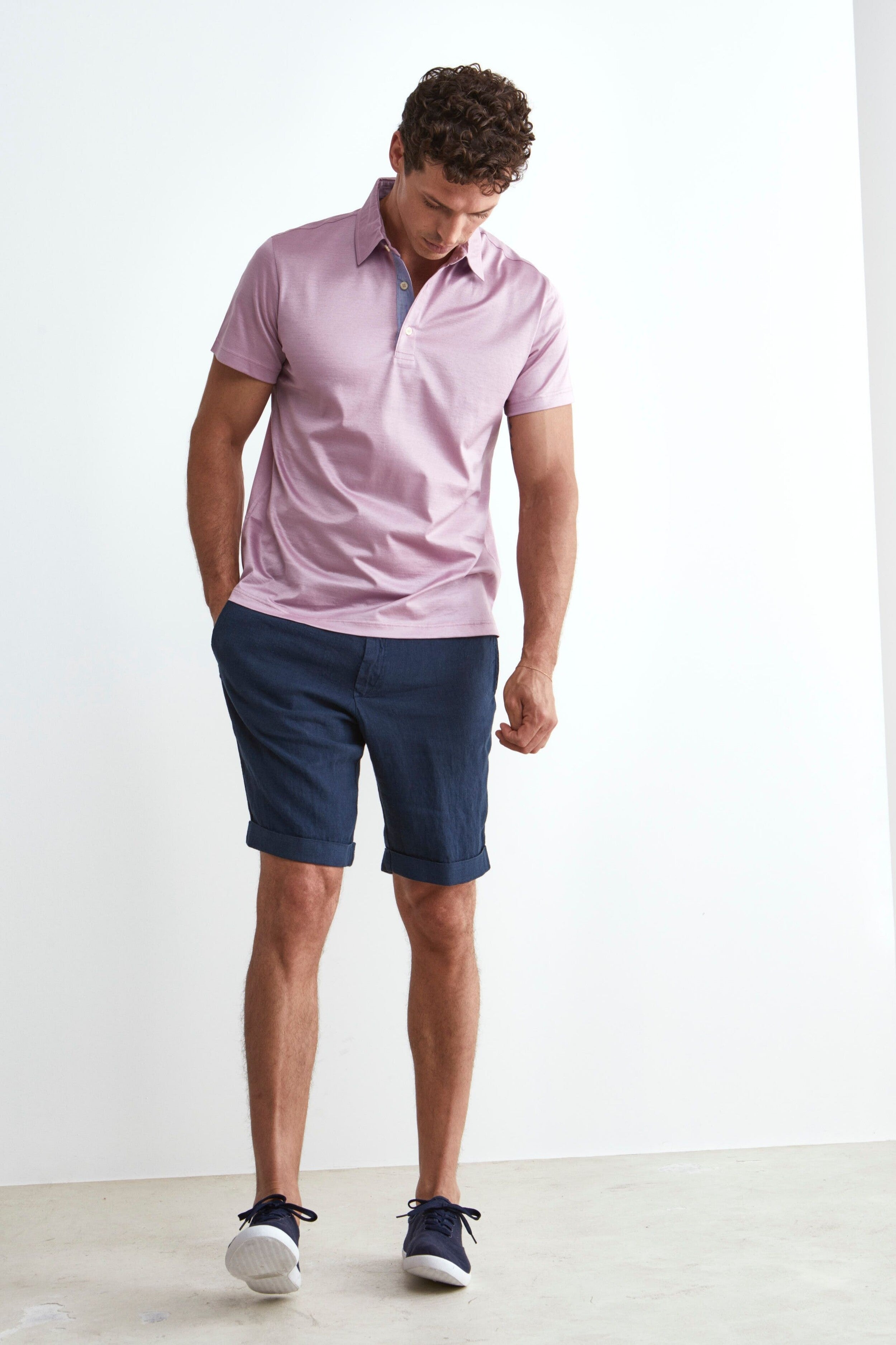 Bermuda Coulisse in Lino - BLU NOTTE