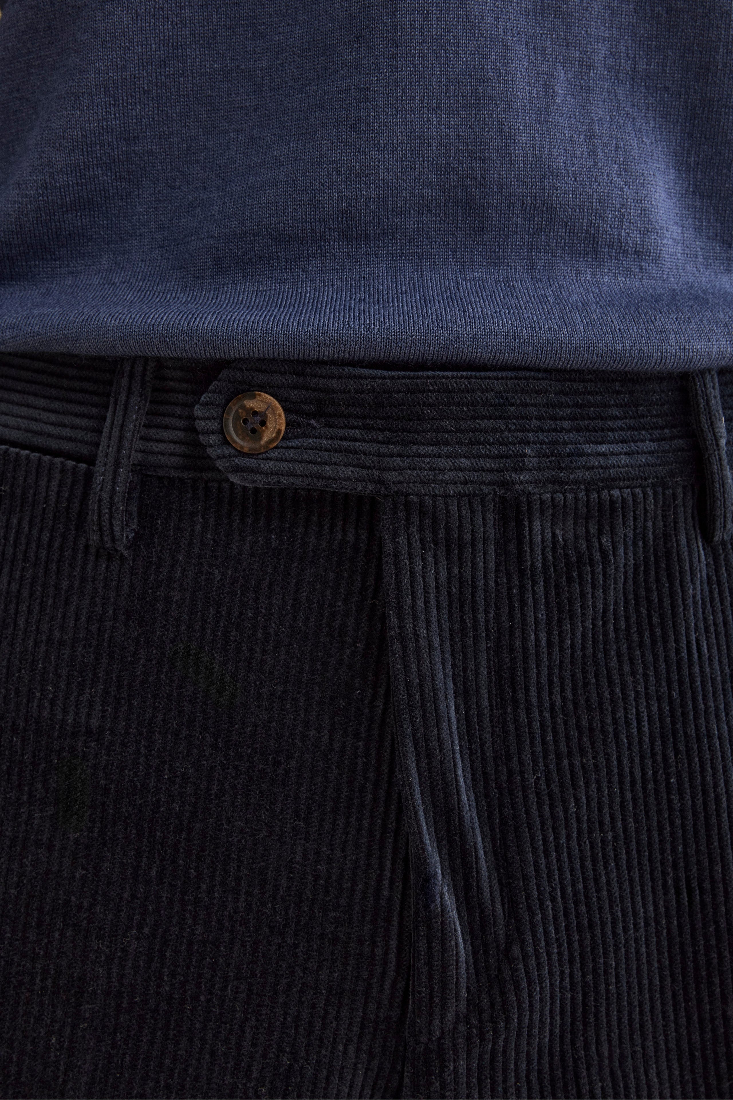 Regular Fit Samthose - Blau