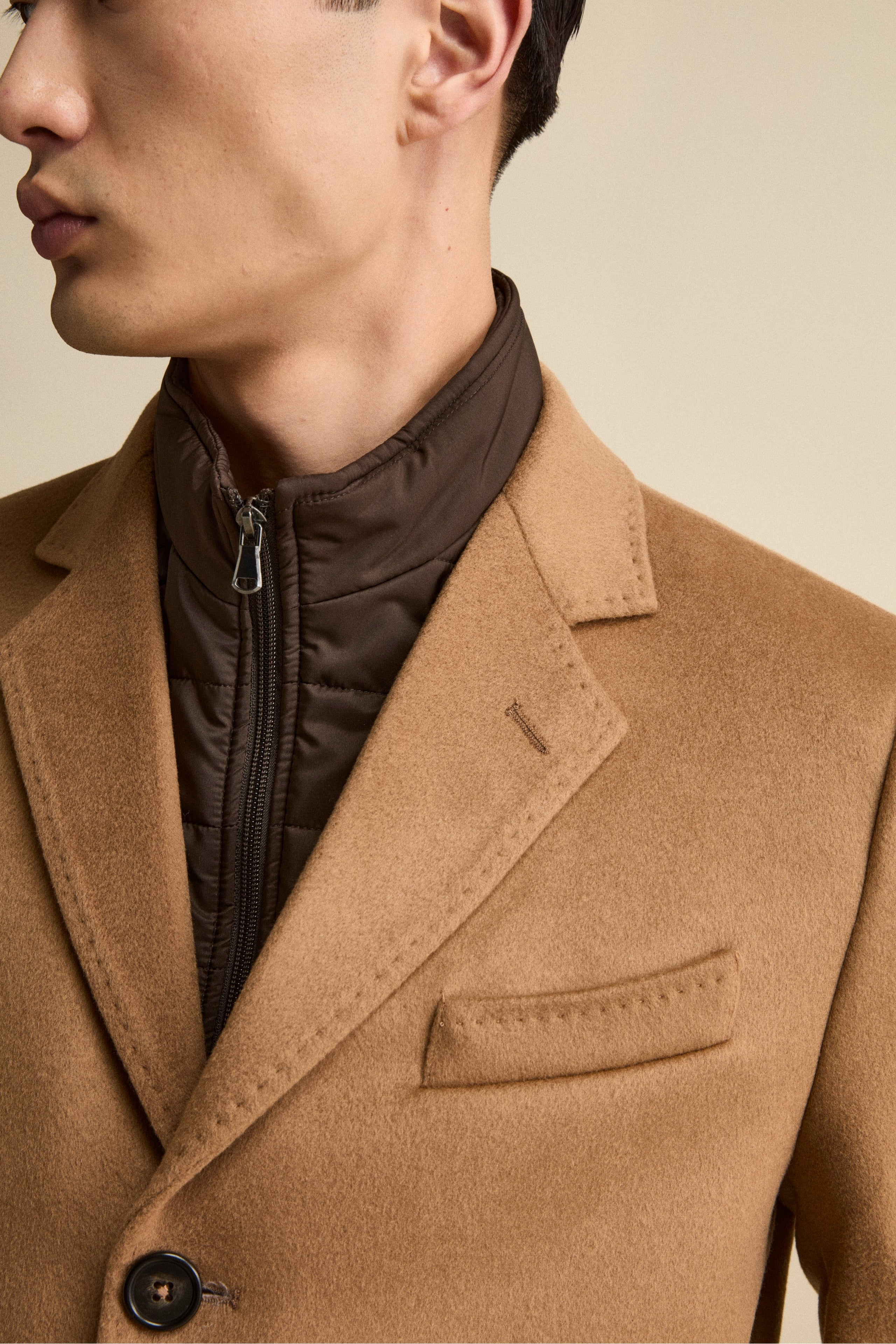 Wool and cashmere coat - CAMEL