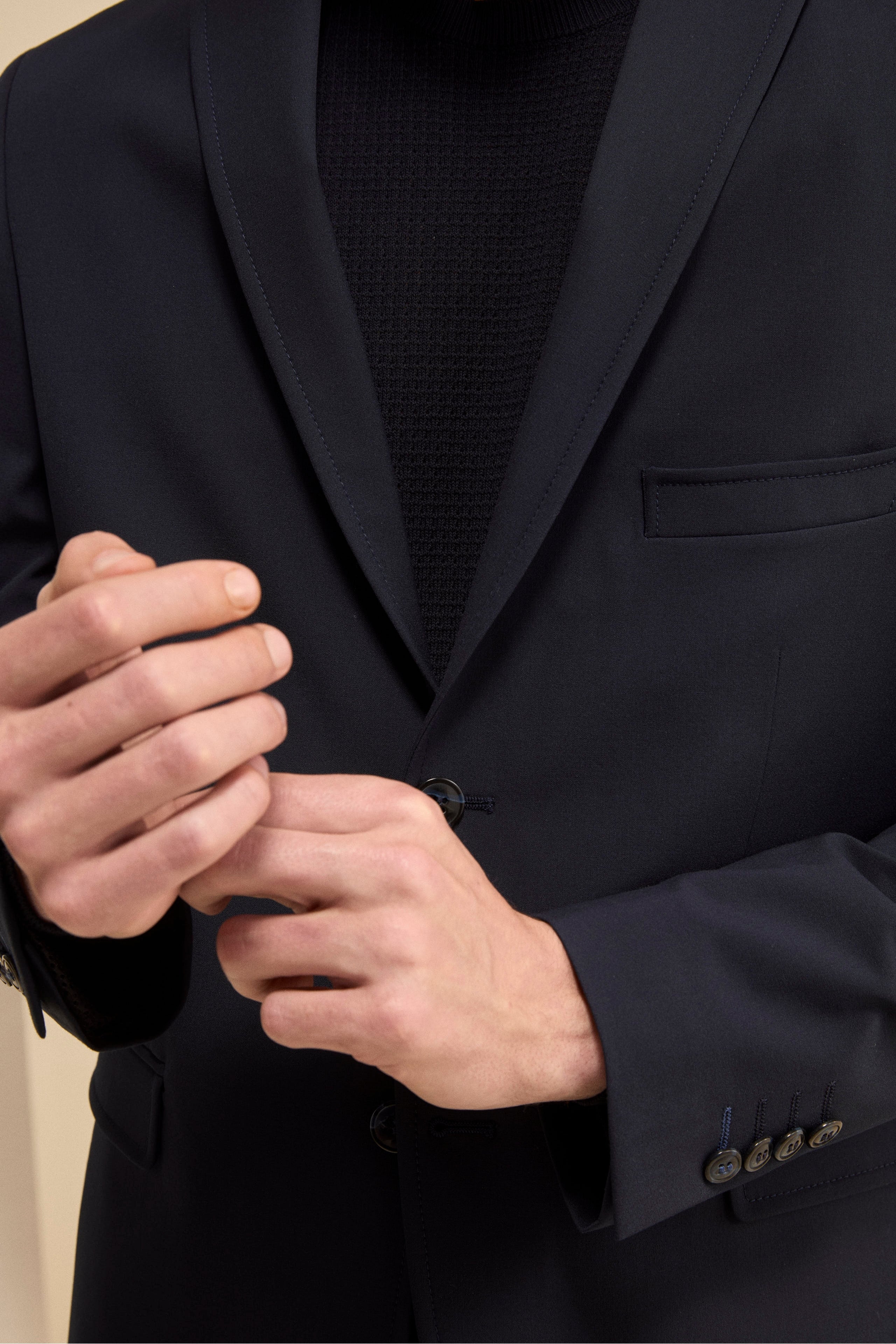 Giacca Travel Monopetto Elasticizzata - BLU