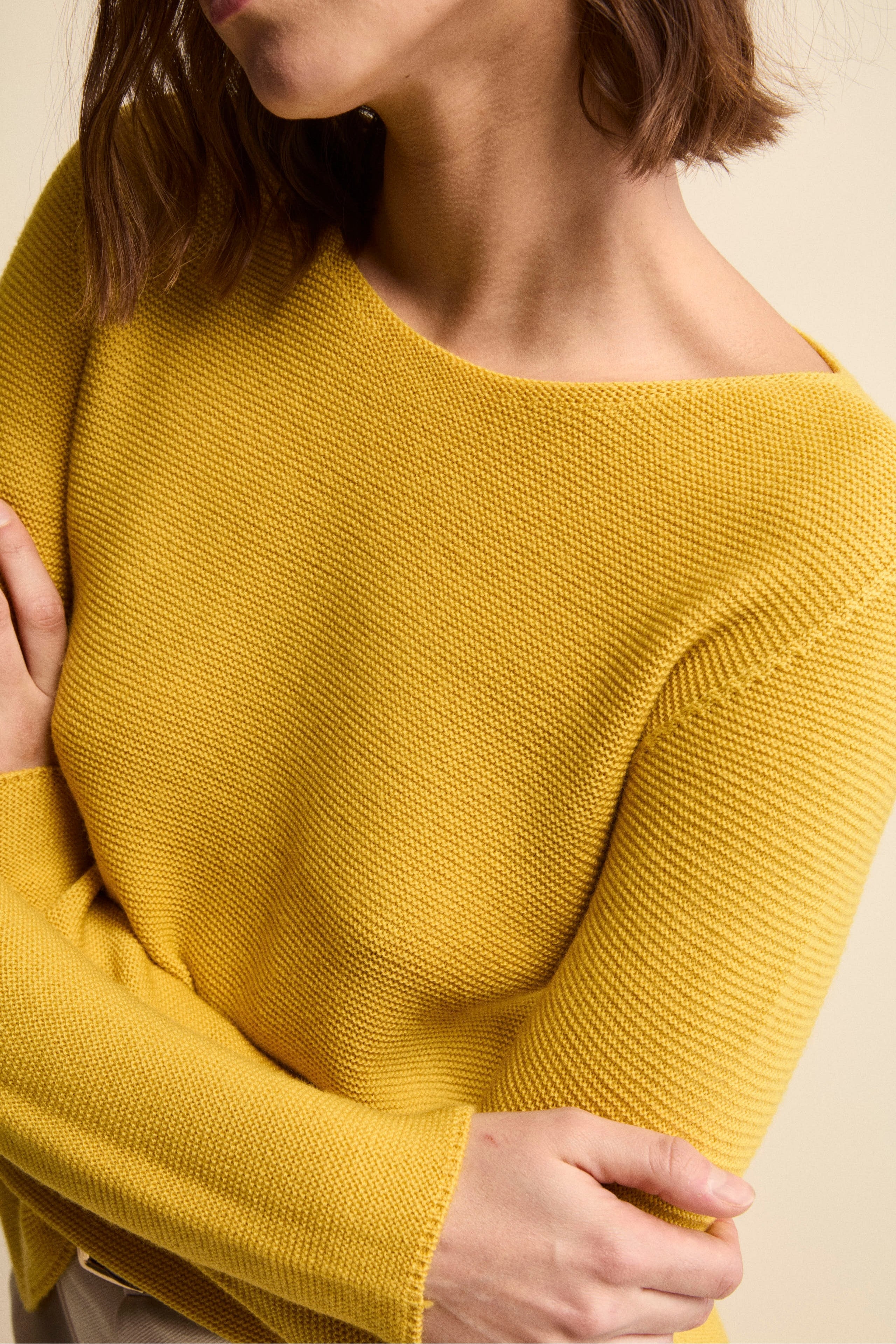 Pull Col Bateau en Laine Mérinos - -